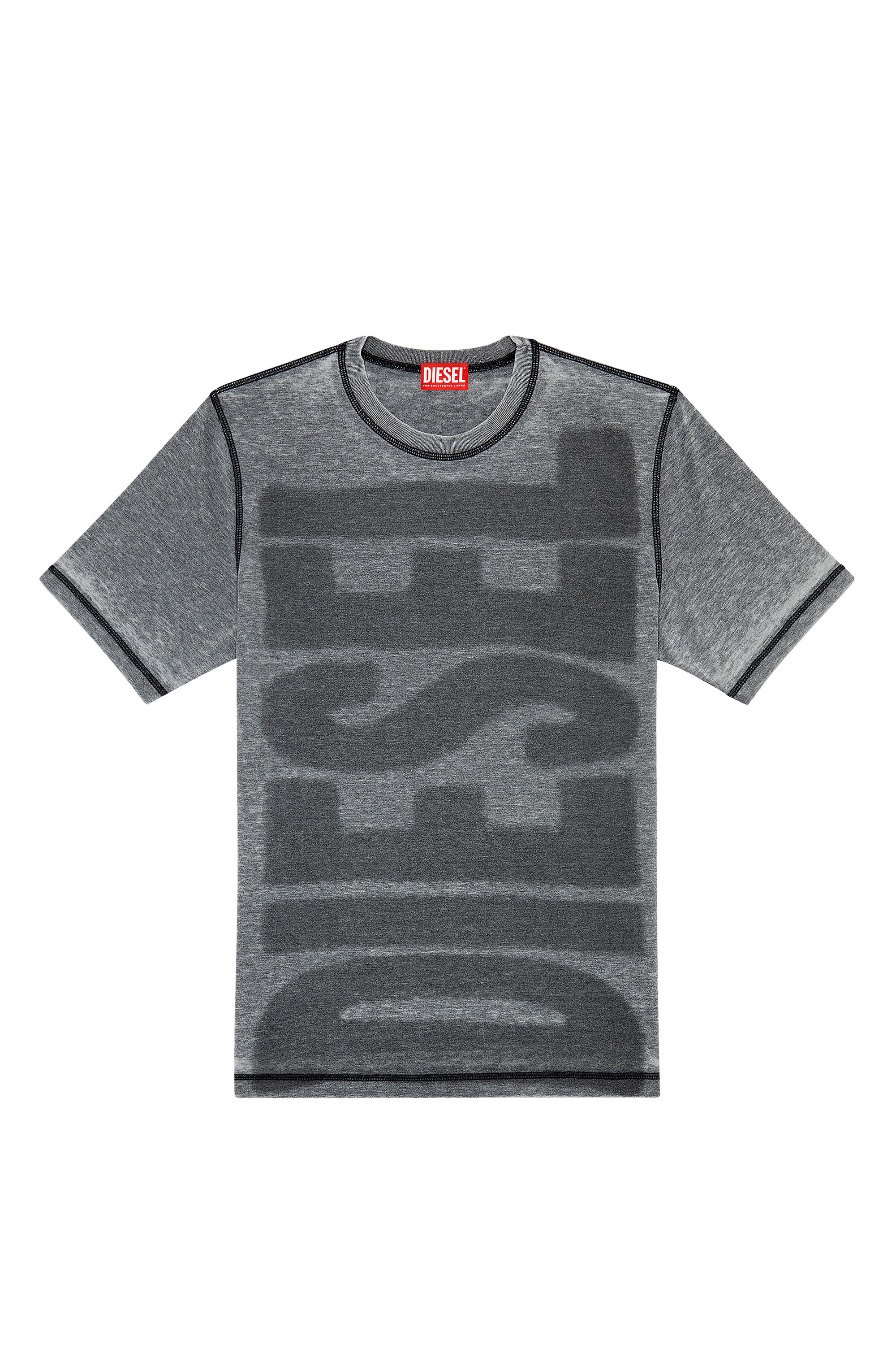宅配 Men's Diesel | Black | logo burn-out with T-shirt トップス