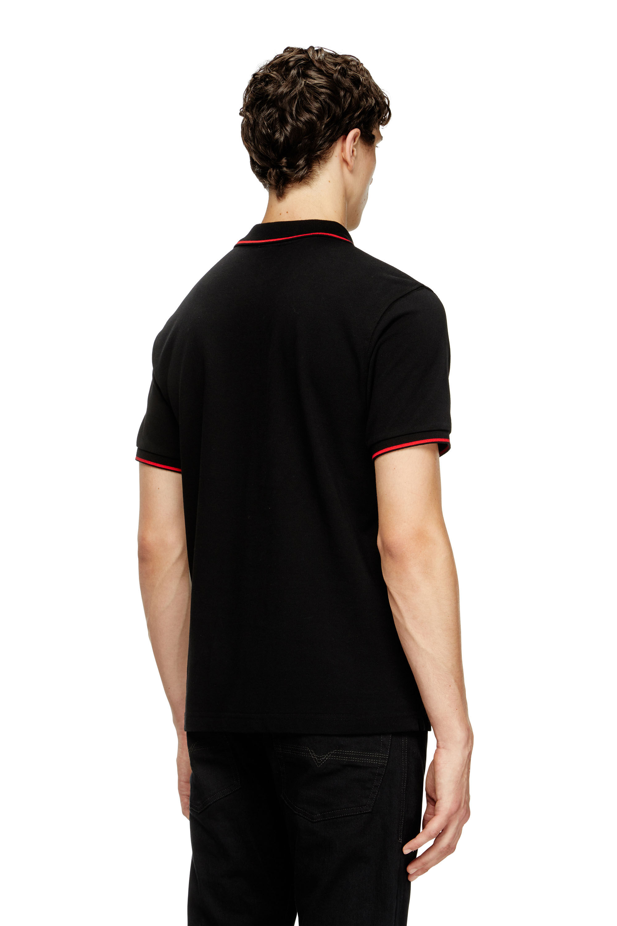 Diesel - T-FERRY-MICRODIV, Camisa polo con pequeño bordado Diesel Hombre in Negro - 4
