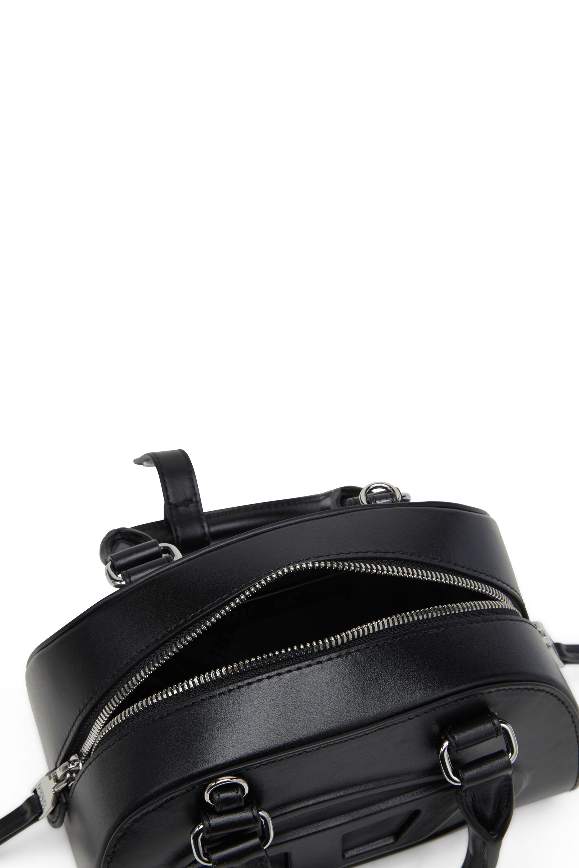 Diesel - 1DR DOME CROSSBODY, Woman's Leather mini bowling bag in Black - 2