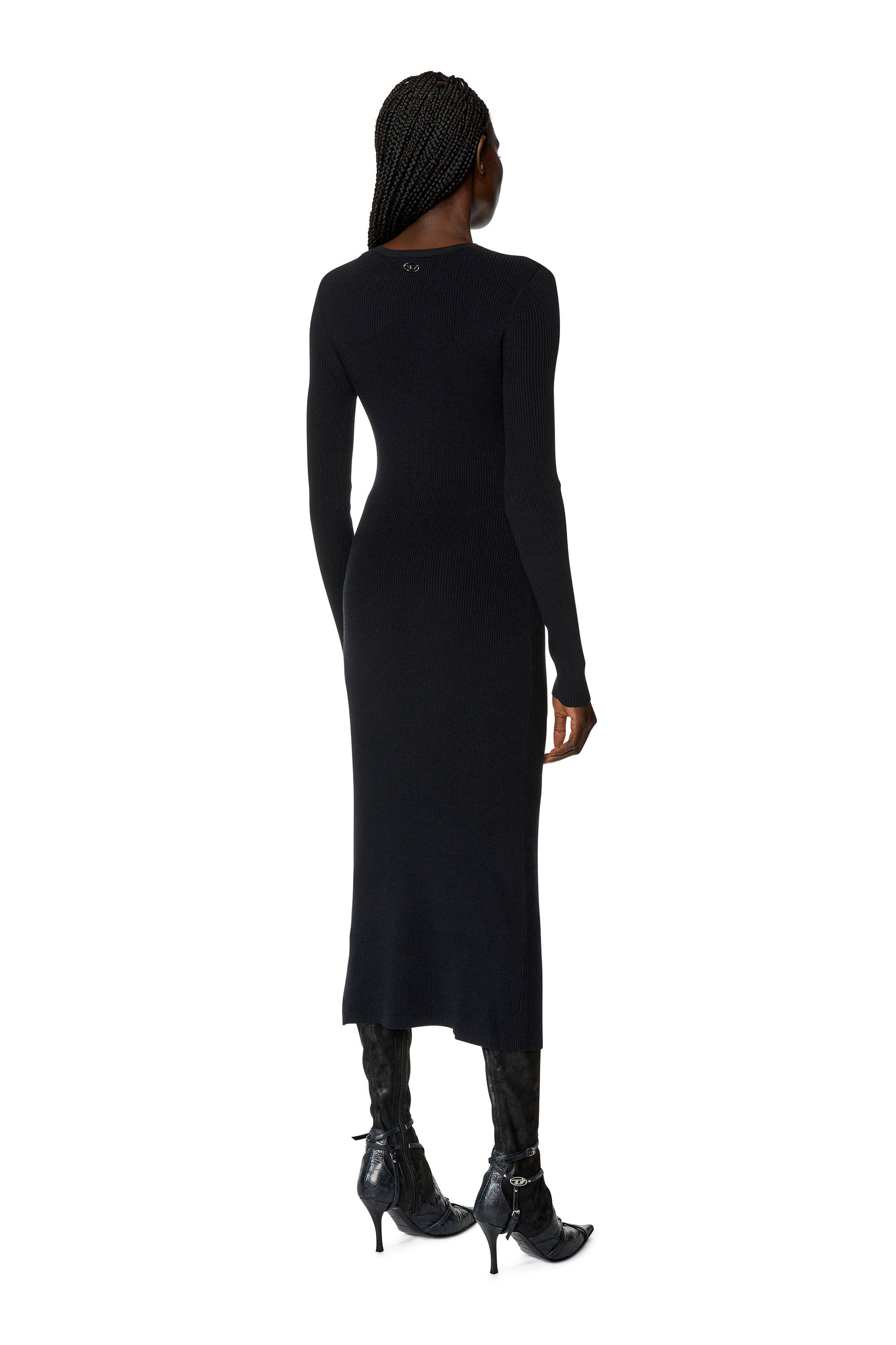 Women's Wool-blend dress with cut-out | Black | Diesel