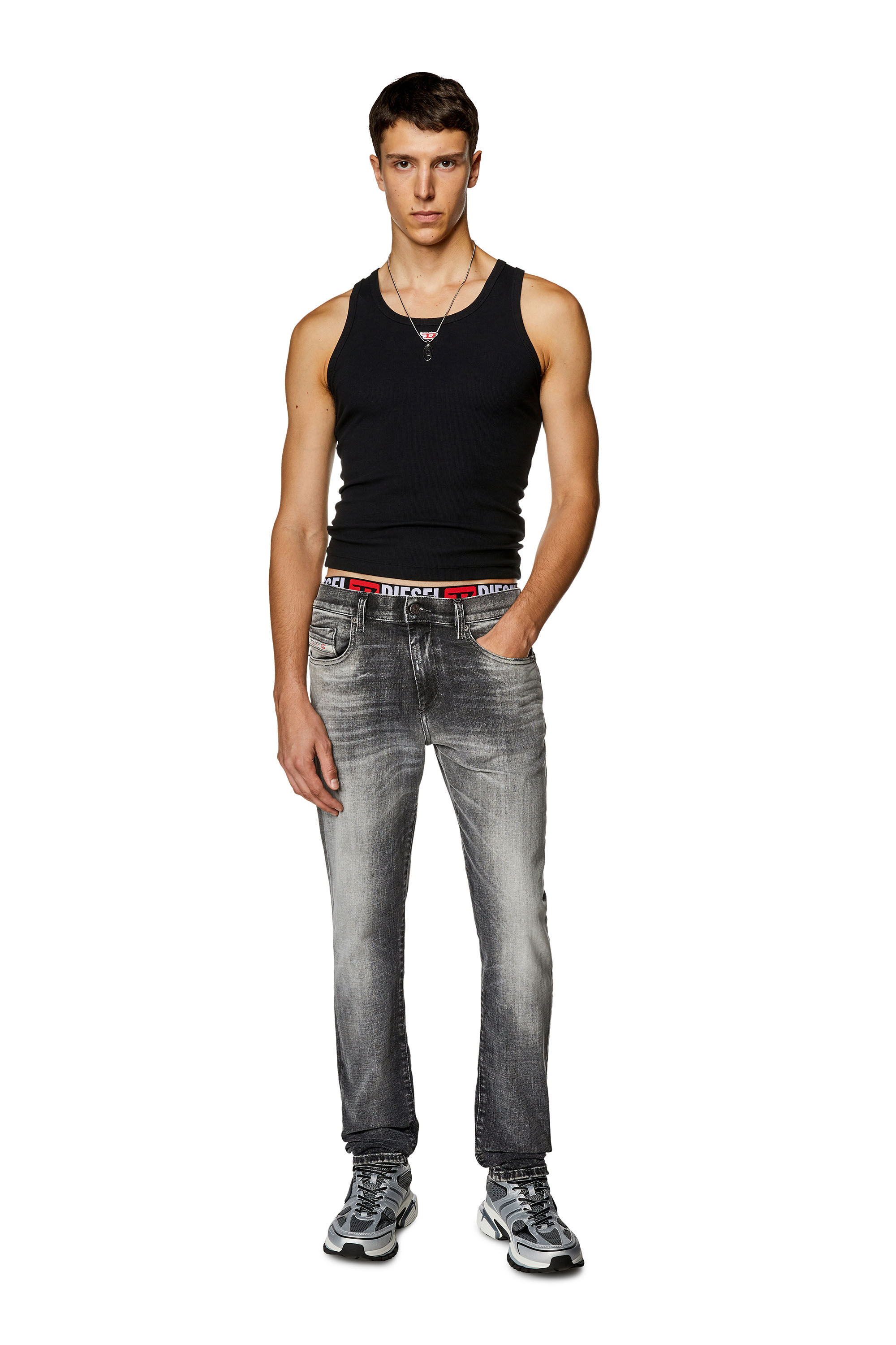 Diesel - Slim Jeans 2019 D-Strukt 09G88, Negro/Gris oscuro - Image 1