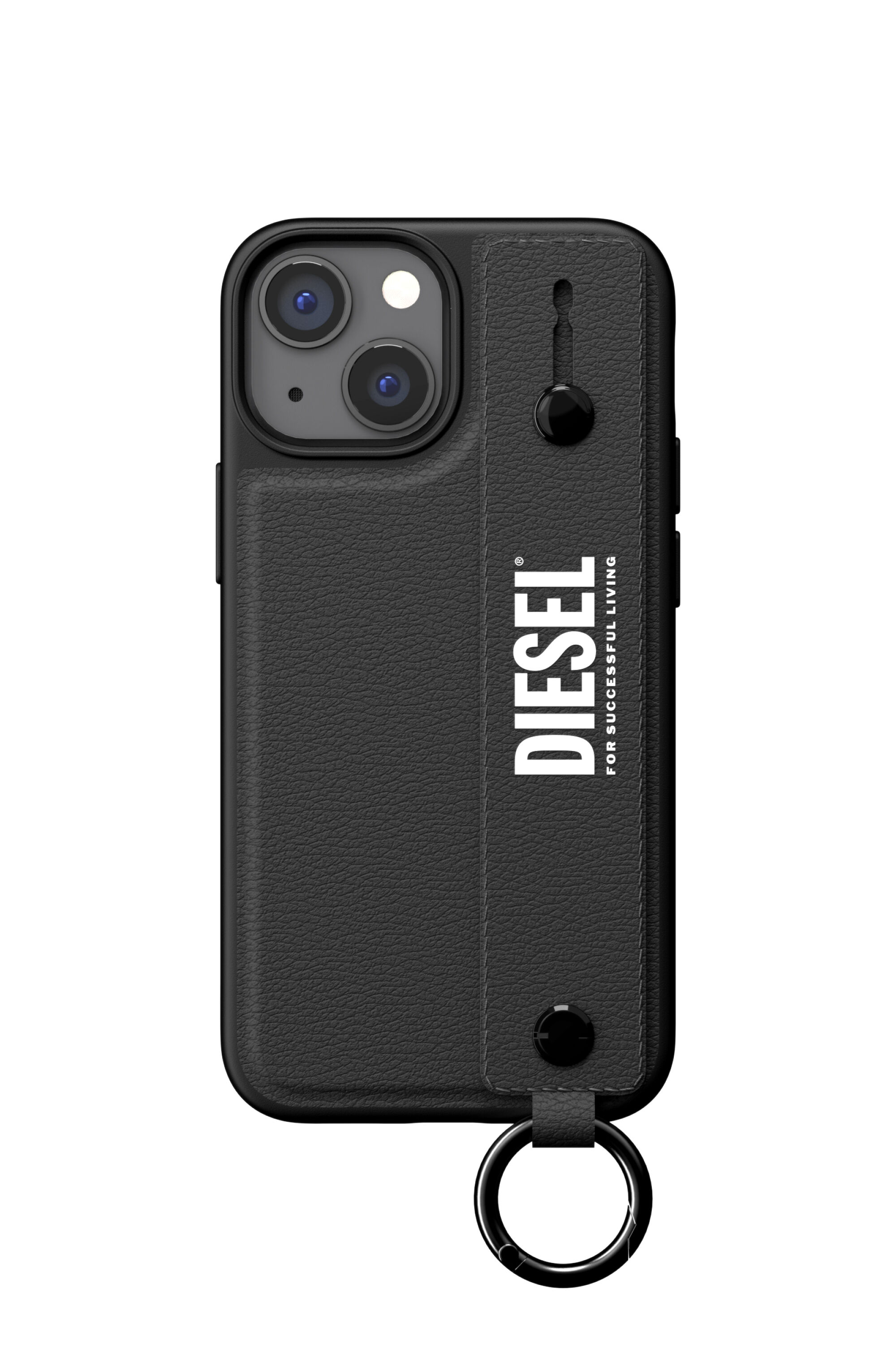 Diesel - 47176 TECH CHAIN, Funda con banda de agarre por iPhone 13 Mini Unisex in Negro - 2