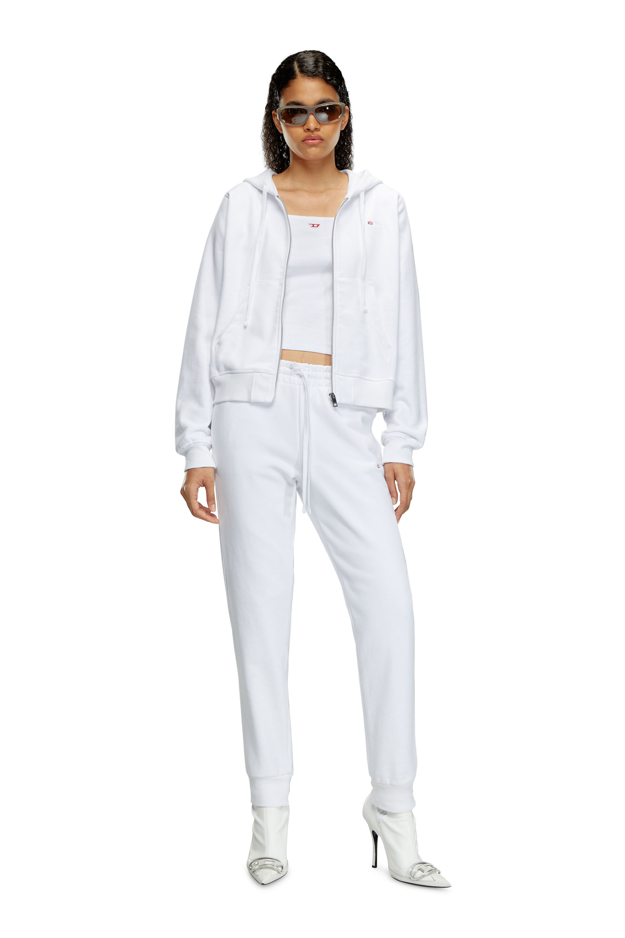 F-REGGY-HOOD-ZIP-MICRODIV Woman: Hoodie with embroidered