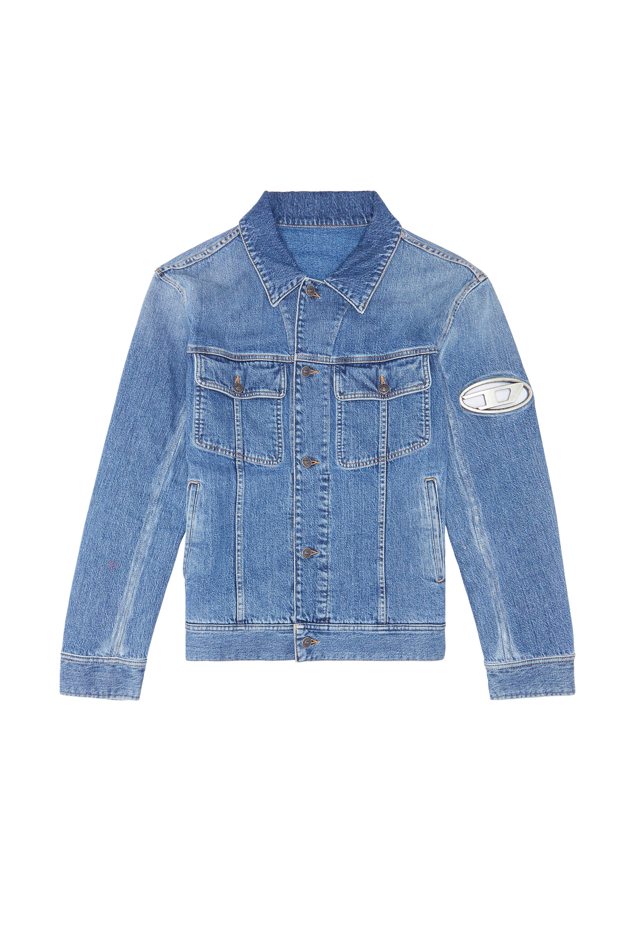 D-BARCY-FSC Man: Regular-fit trucker jacket with plaque | Diesel