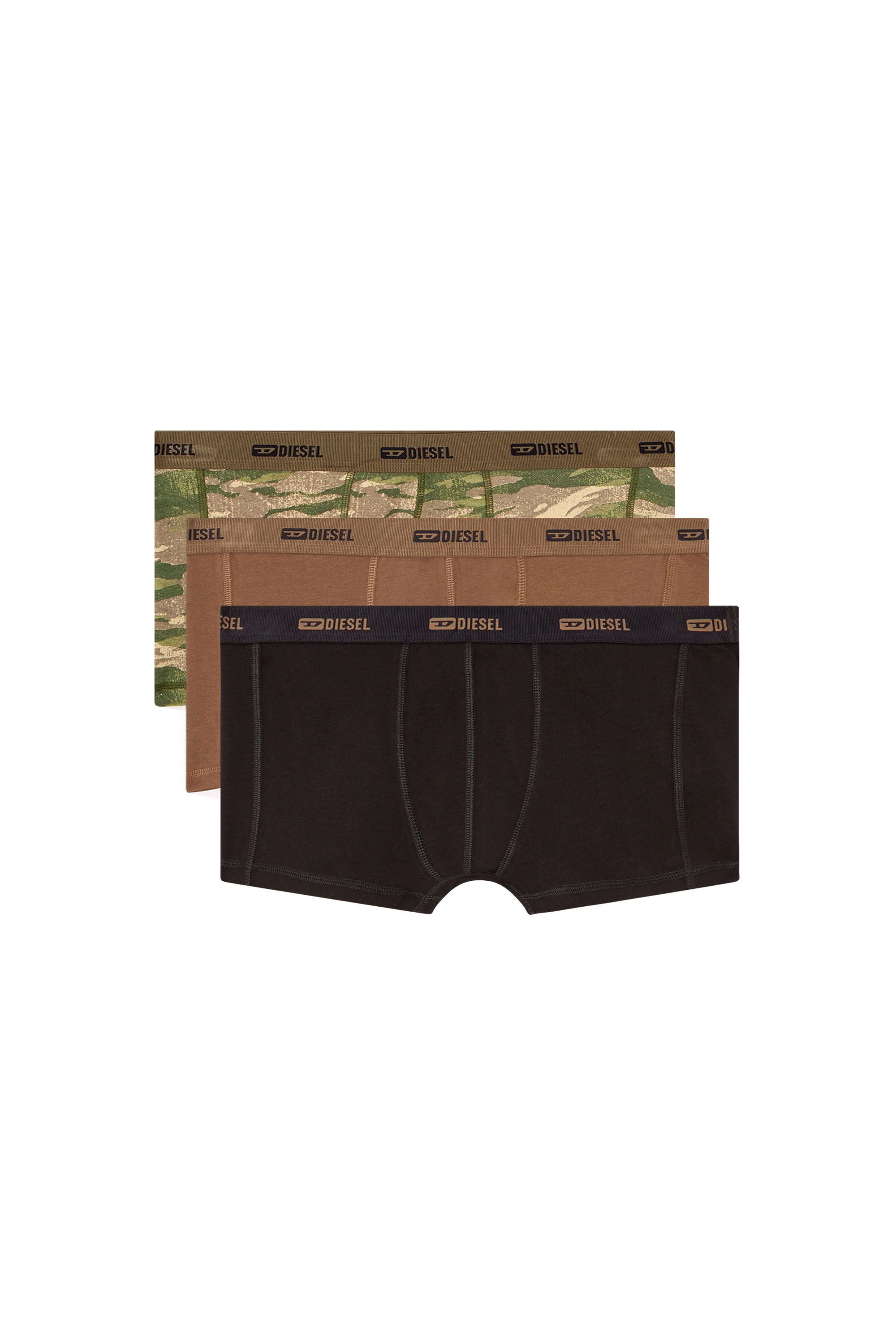 Diesel - DAMIEN-UTLT-3PACK, Paquete de 3 bóxers lisos y de camuflaje Hombre in Multicolor - 4