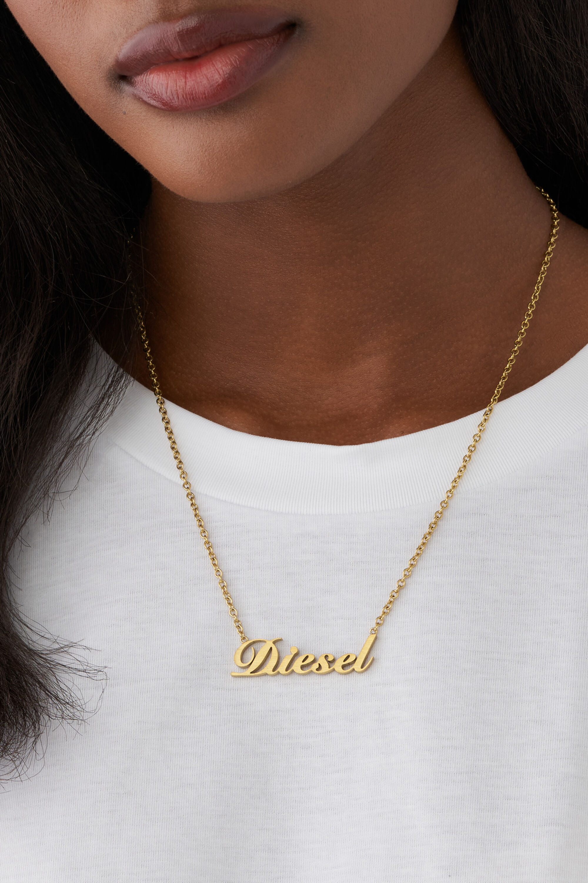 DX1372: Gold Stainless Steel Chain Necklace | Diesel