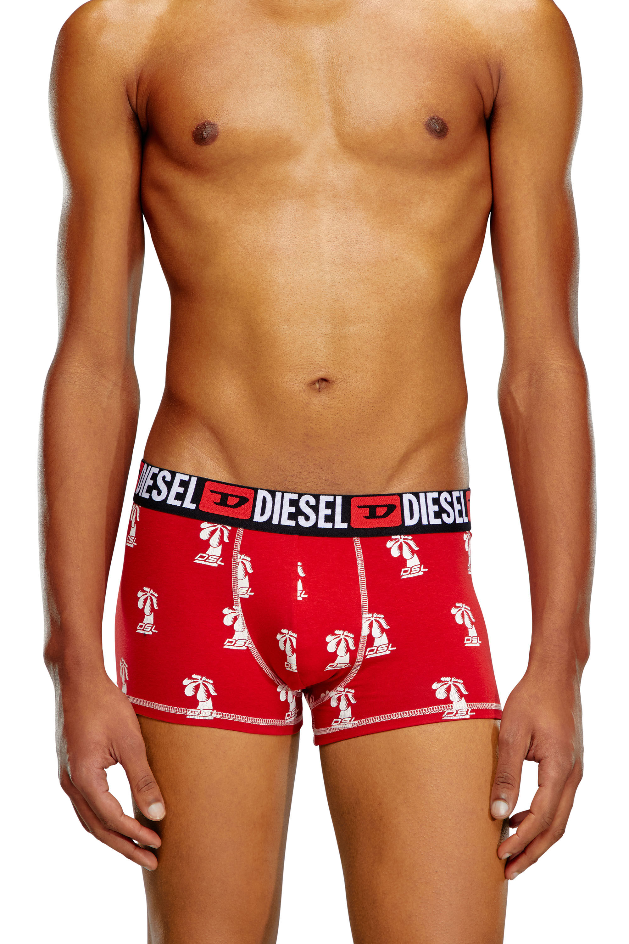 Diesel - UMBX-DAMIEN, Man's Printed boxer briefs in Red - 1