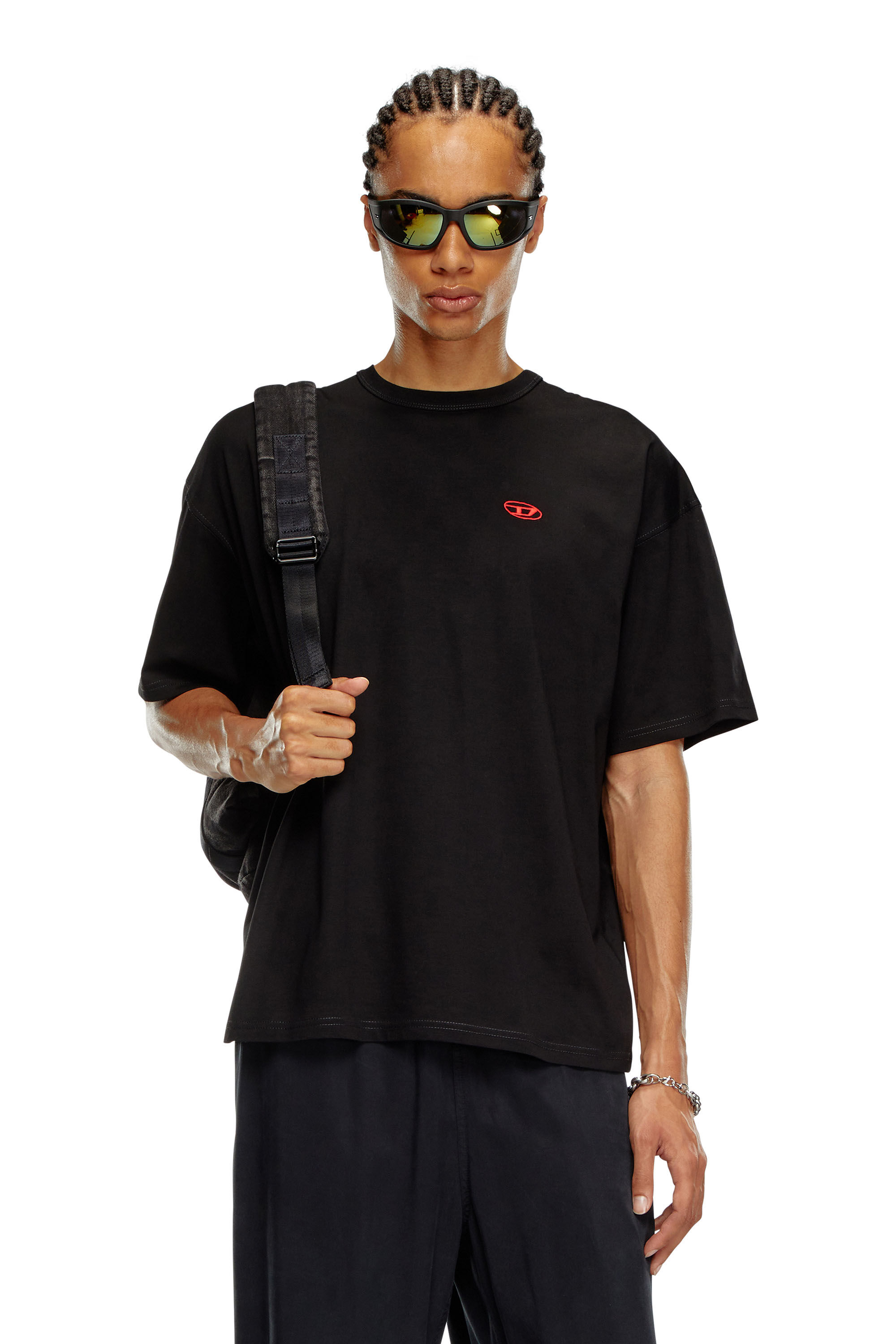 Diesel - T-BOXT-K18, Camiseta con estampado Oval D y bordado Hombre in Negro - 3