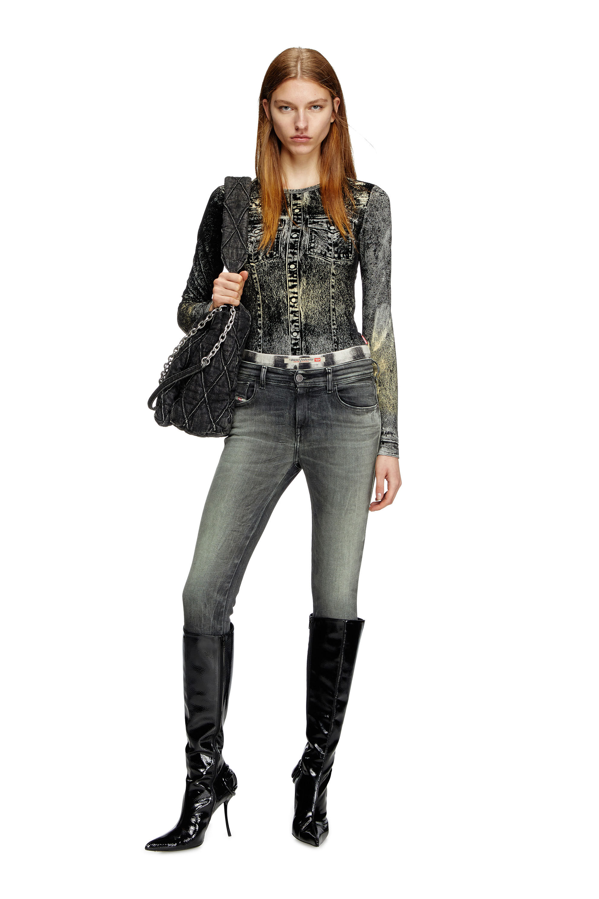 新入荷 with top sleeve Long Women's jacket Diesel | Grey | print ジャケット・アウター
