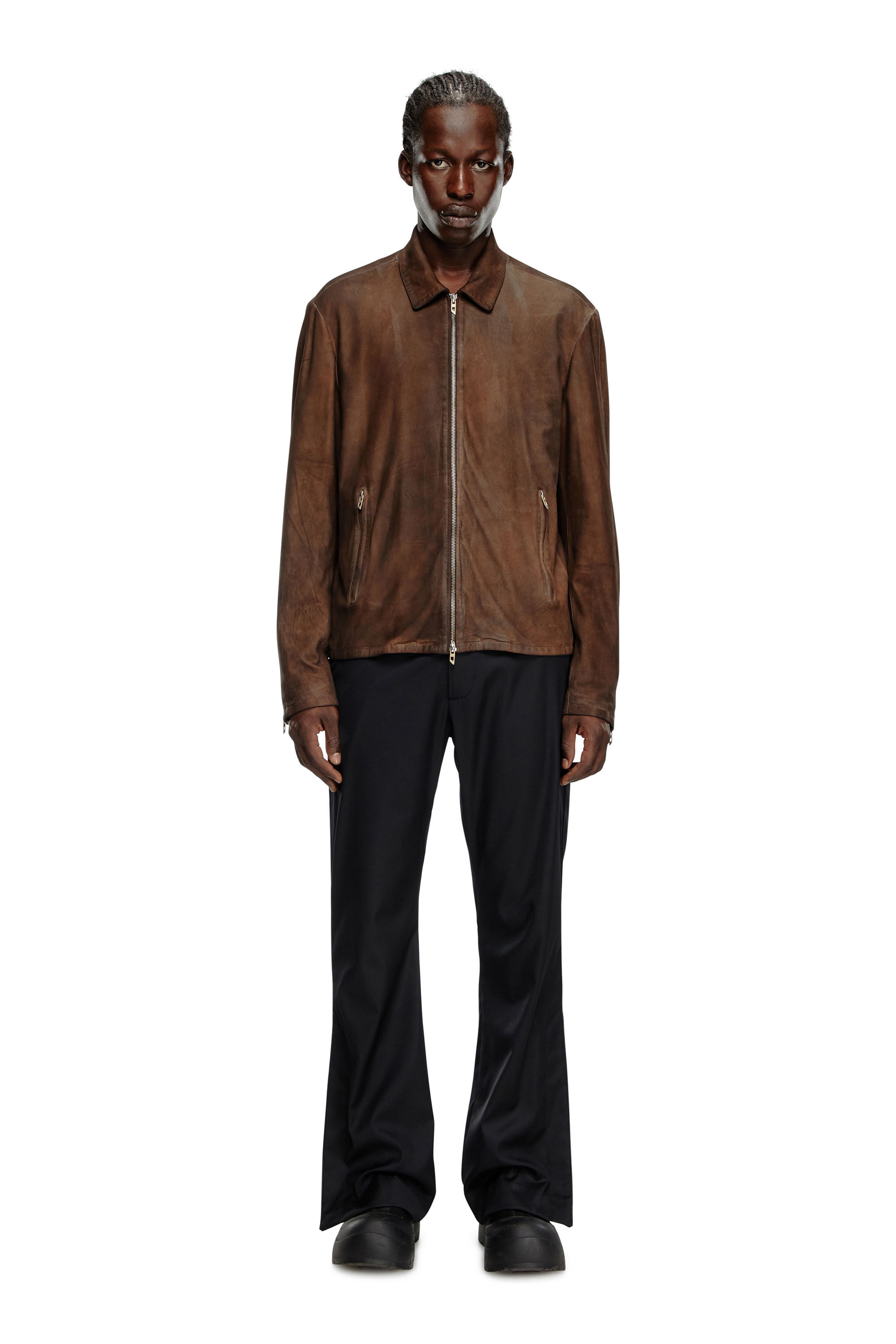 大きな取引 Blouson Men's jacket Diesel | Brown | leather treated in ジャケット・アウター