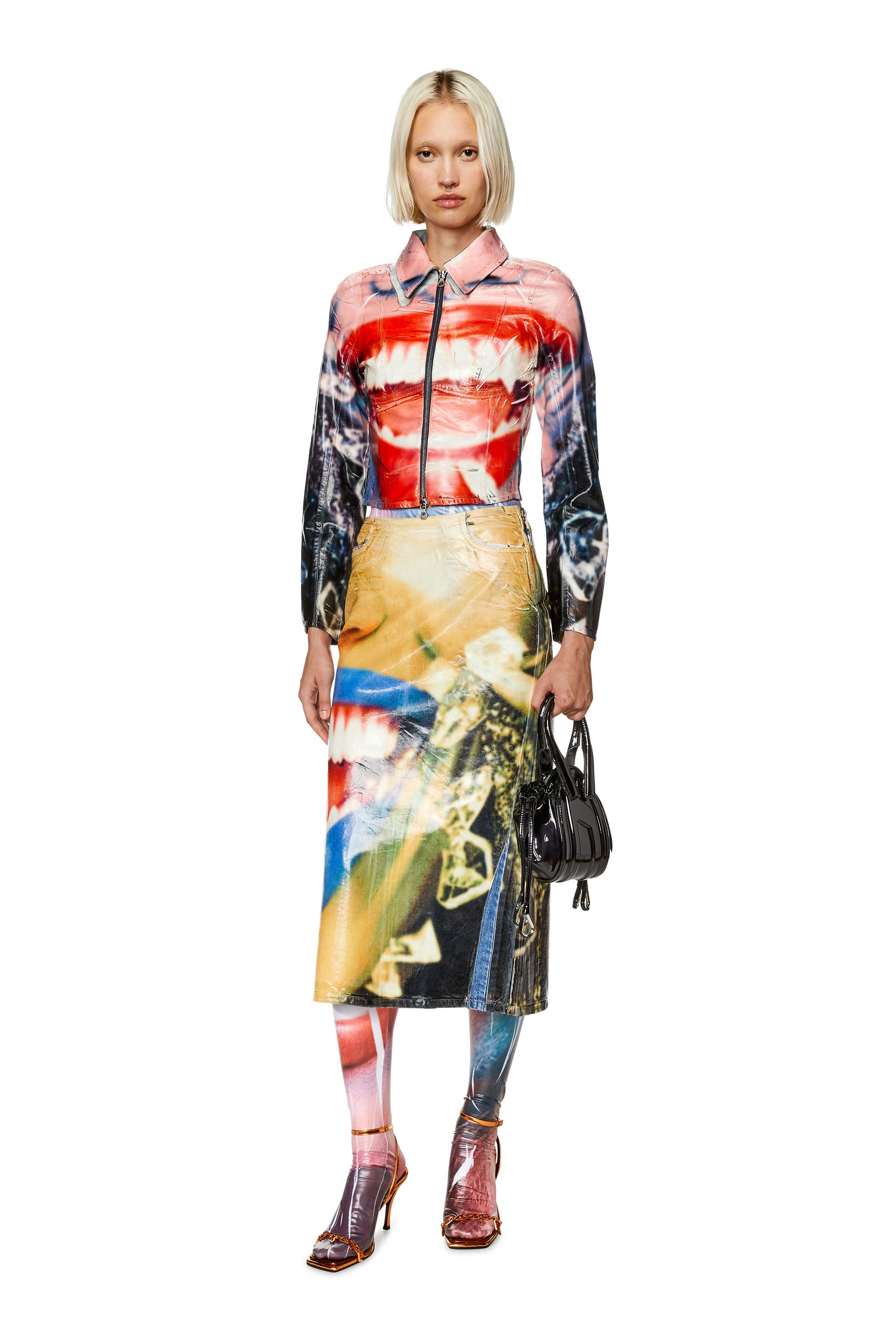 人気便利グッズ print face close-up with Tights Women's | Diesel | Pink パンツ