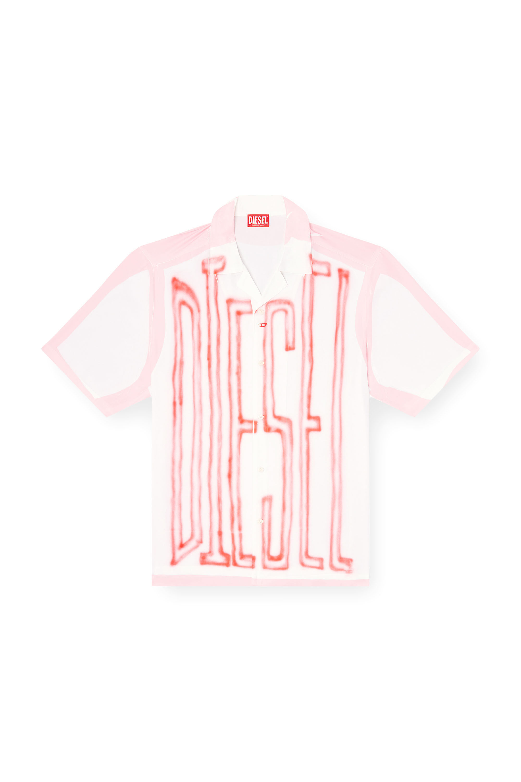 Diesel - C-PAROSHORT-GRAFFITI-FRA, Camisa de bolos de satén con logotipo graffiti Unisex in Multicolor - 2