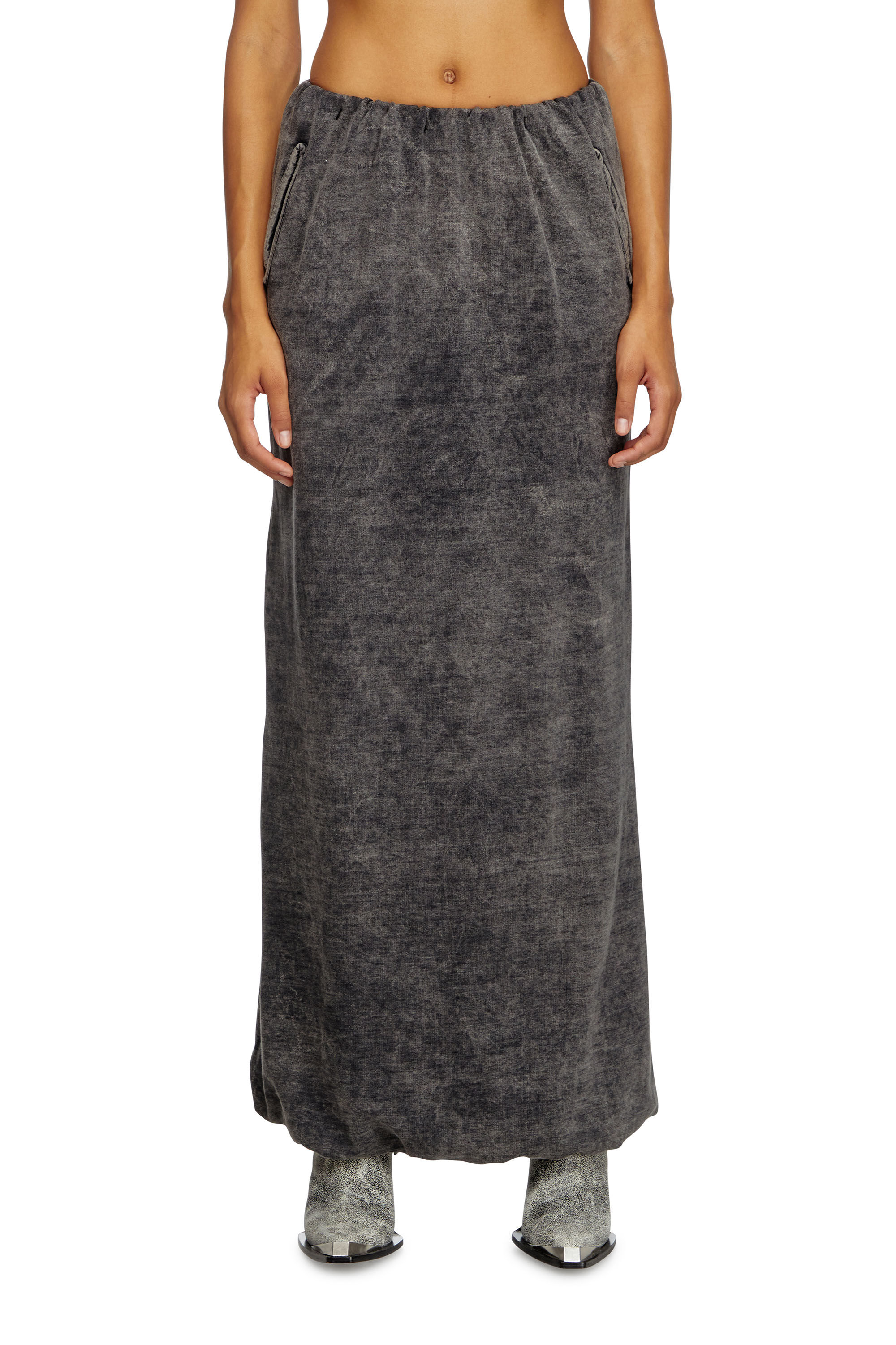 Women's Long skirt with denim effect | Black | Diesel