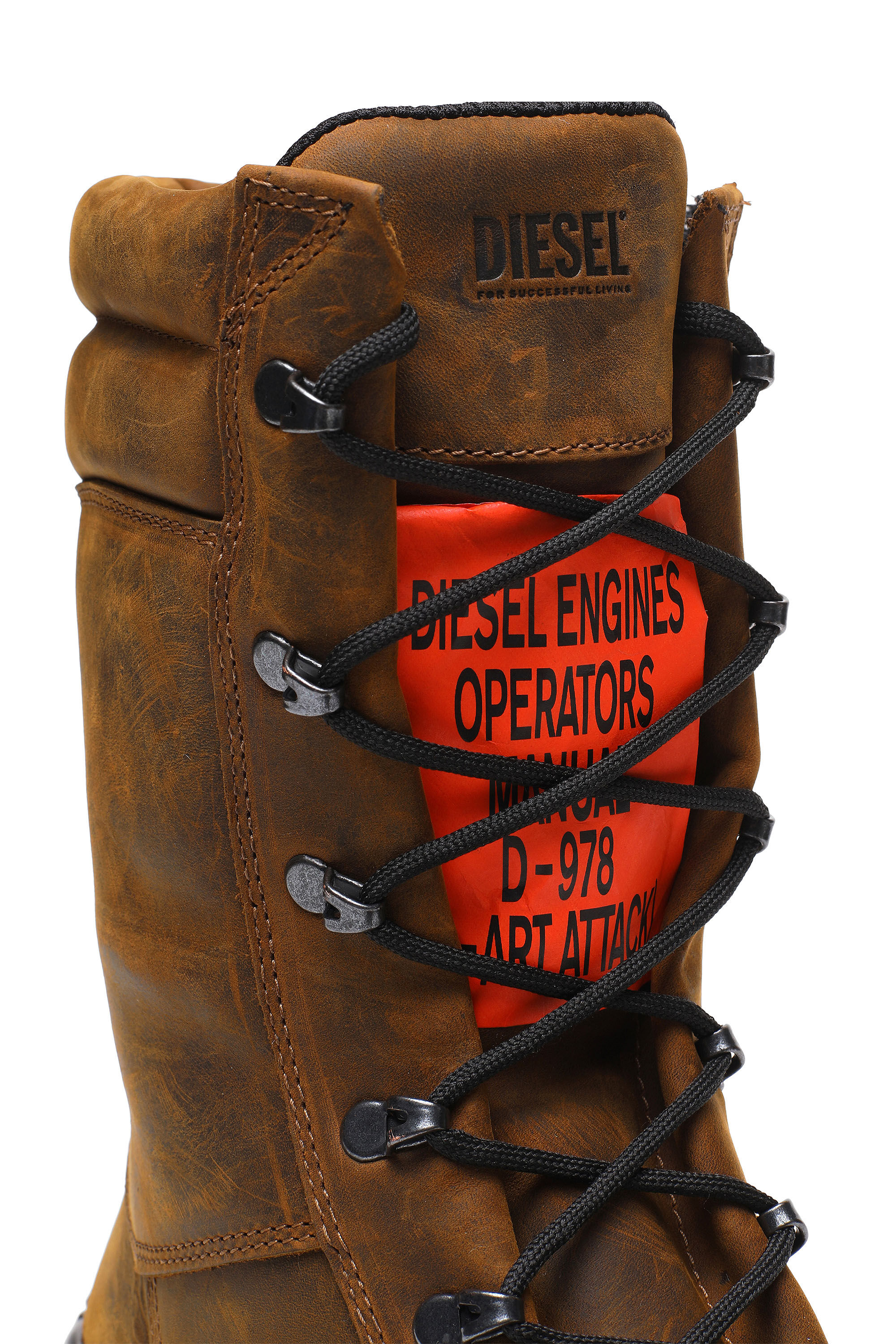 H WOODKUT BT Man Distressed leather boots Diesel
