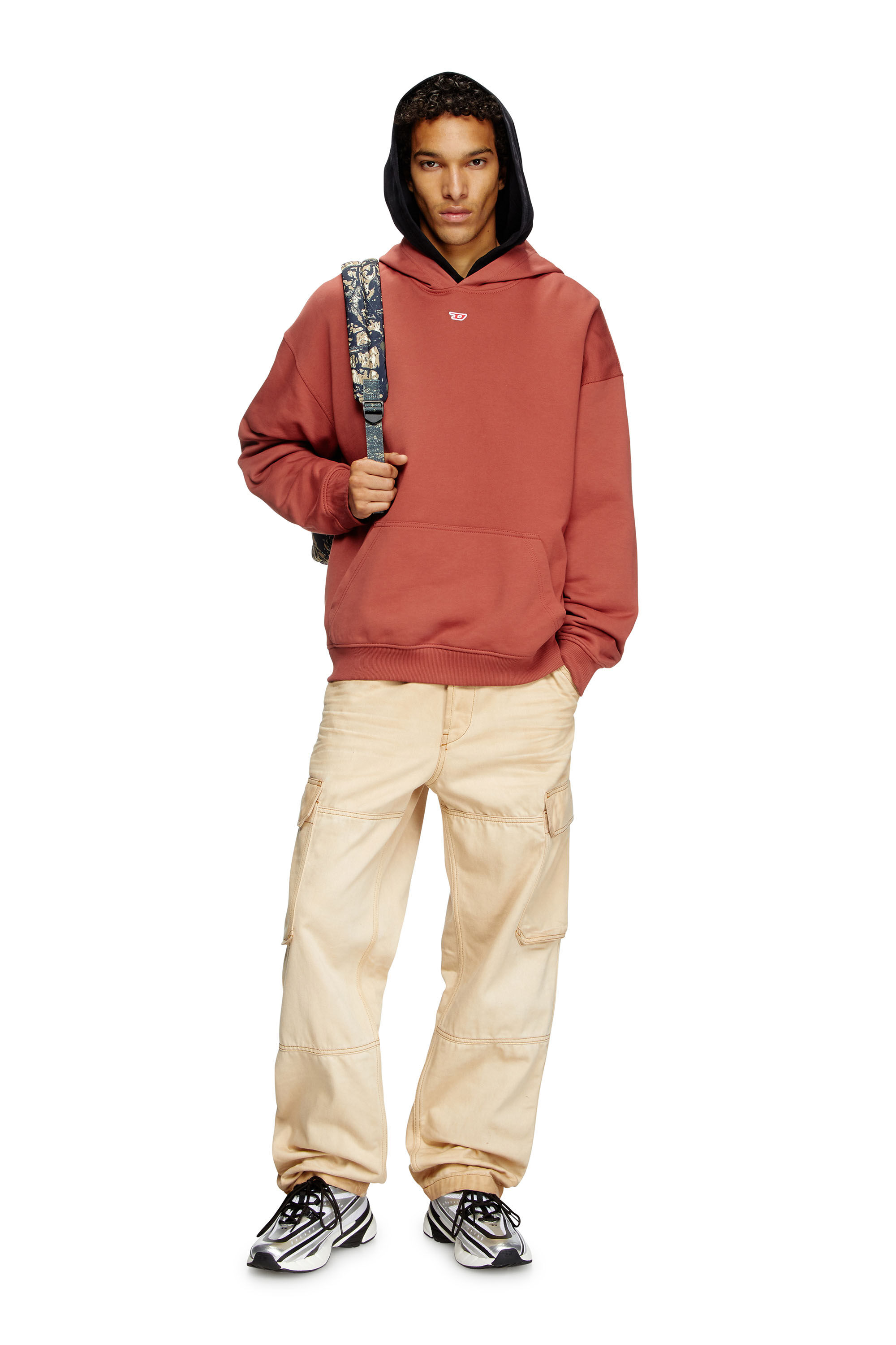 Diesel - S-BOXT-HOOD-D, Sudadera con capucha y parche con el logotipo D Hombre in Rojo - 1