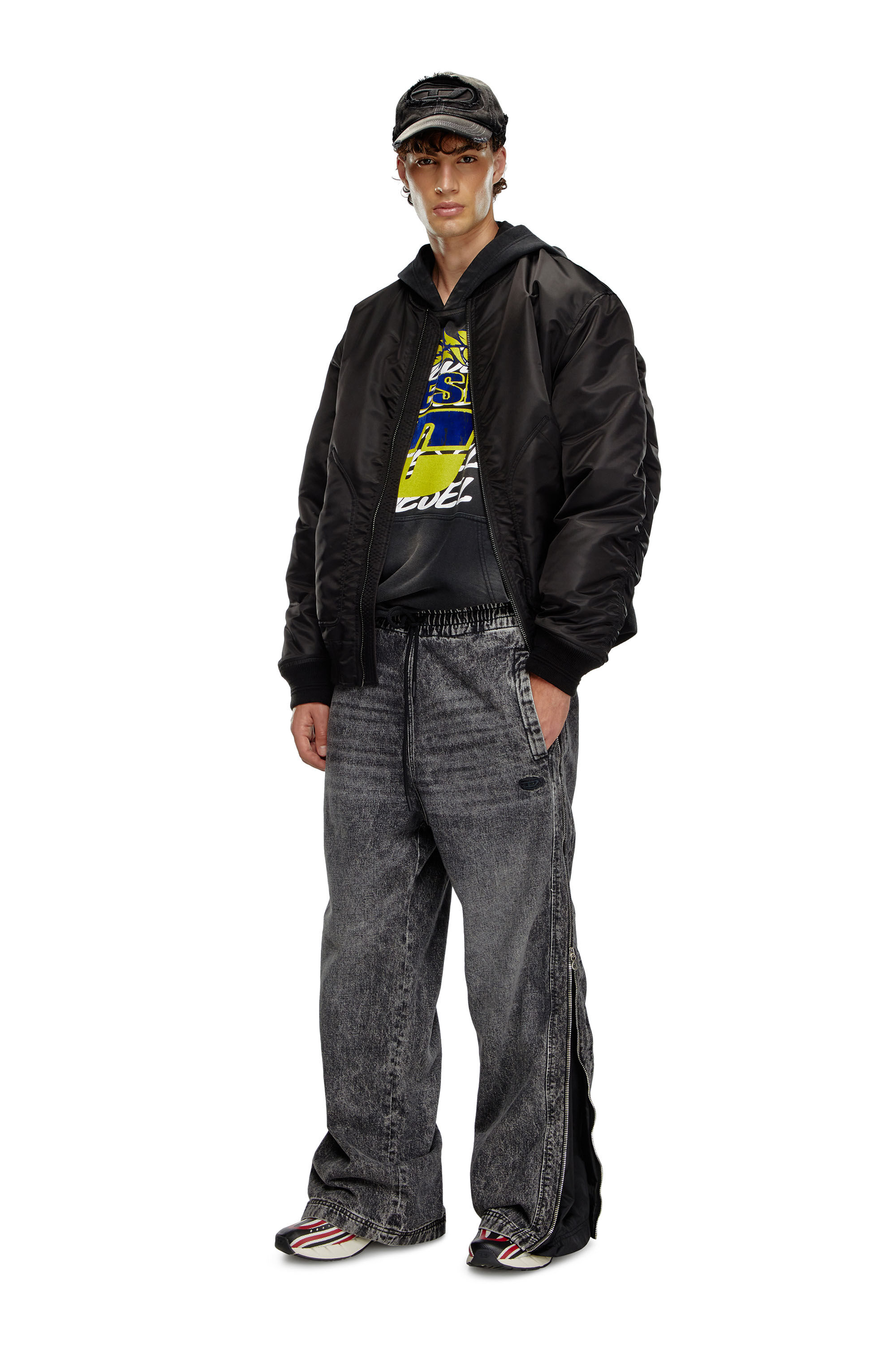 Diesel - Relaxed Jeans D-Martian 09K24 Hombre, Negro/Gris oscuro - 1