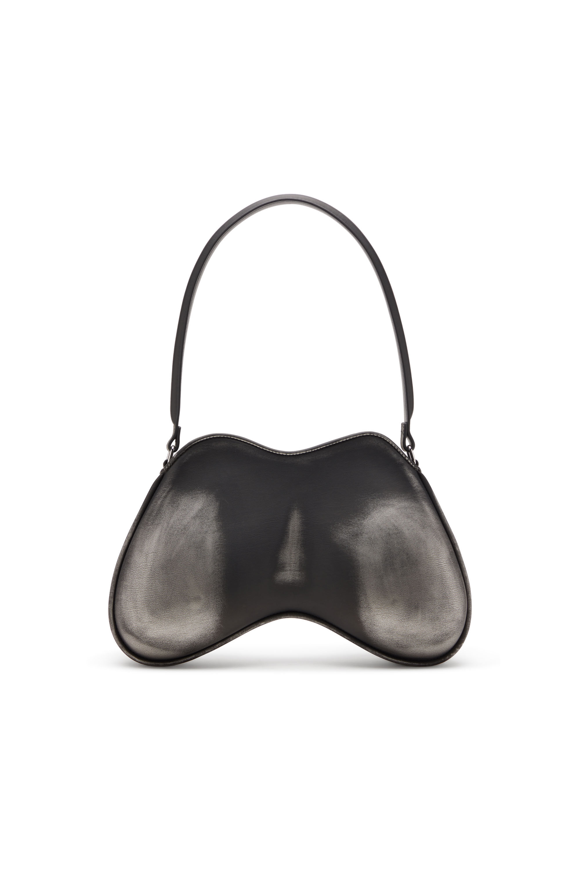 Diesel - DOUBLE-D SHOULDER, Double-D-Bolso de hombro rígido en PU cepillado Mujer in Negro - 3