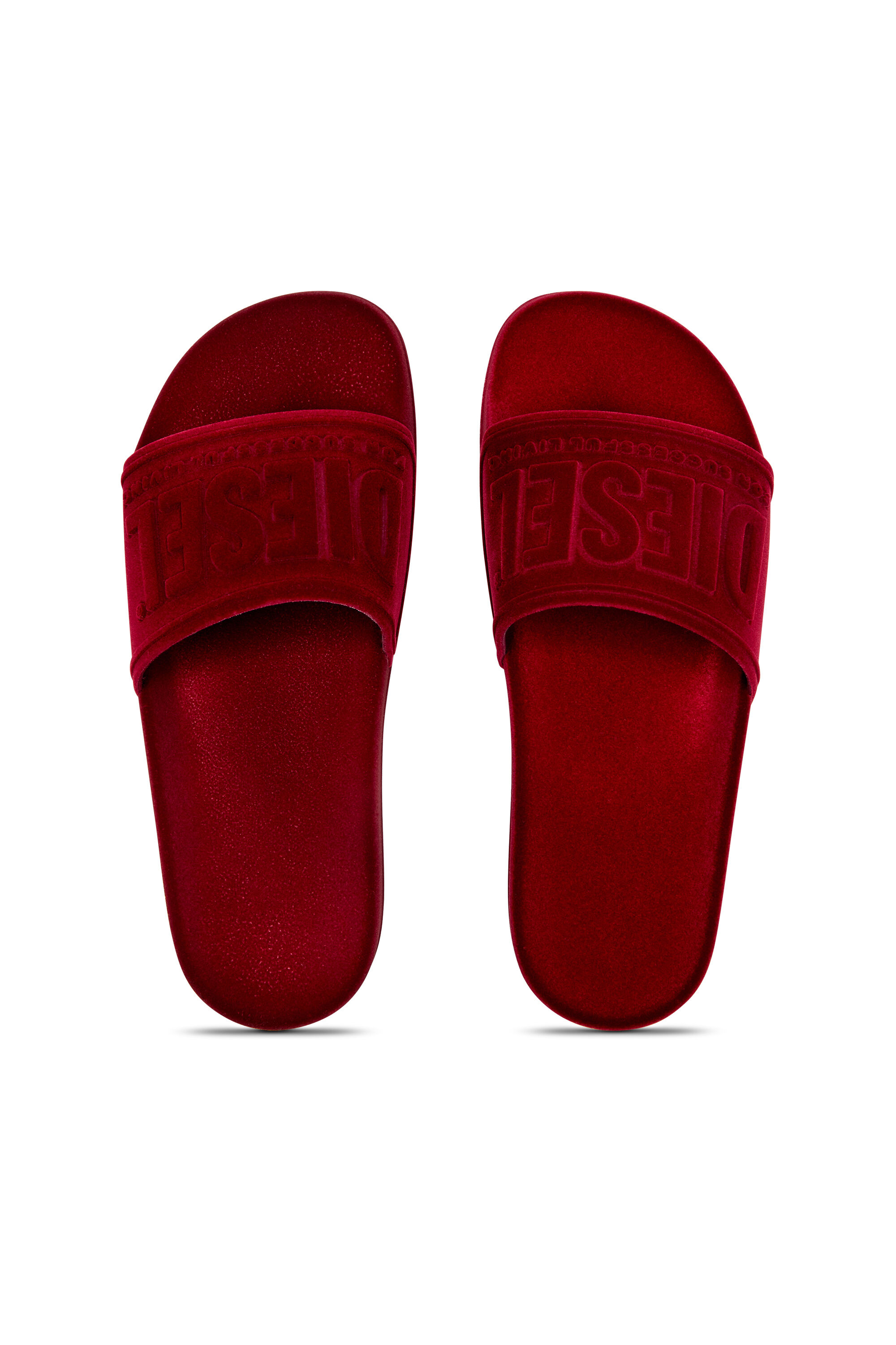 Diesel - SA-MAYEMI CC W, Woman's Sa-Mayemi-Pool slides with velvety flocking in Red - 4
