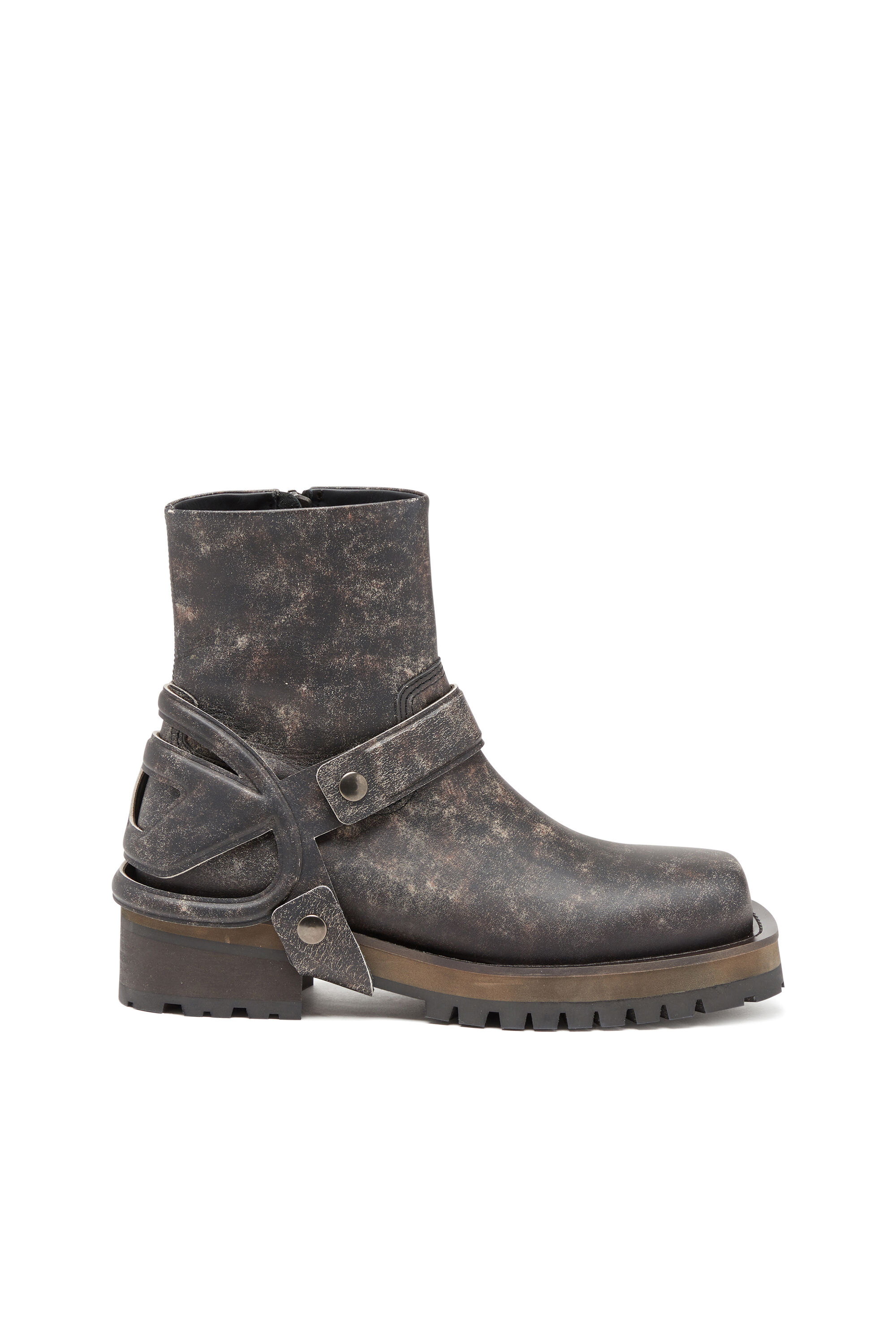 Men's D-Texan-Harness boots in distressed leather | Brown