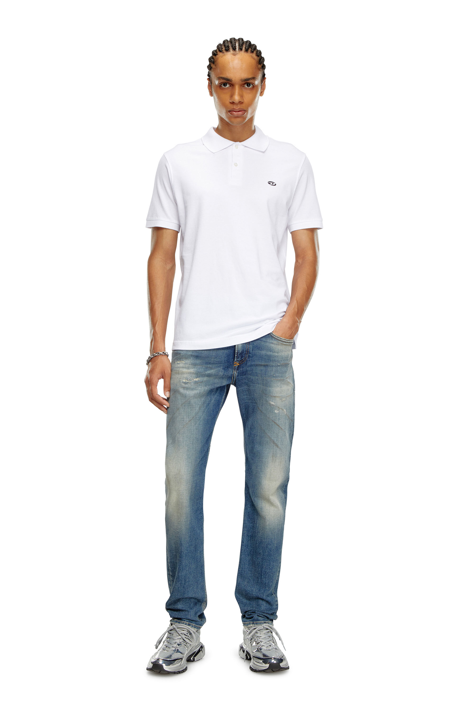 ディーゼル T-REJUST-DOVAL-PJ ポロ Men's Polo shirt with Oval D patch | Black | Diesel