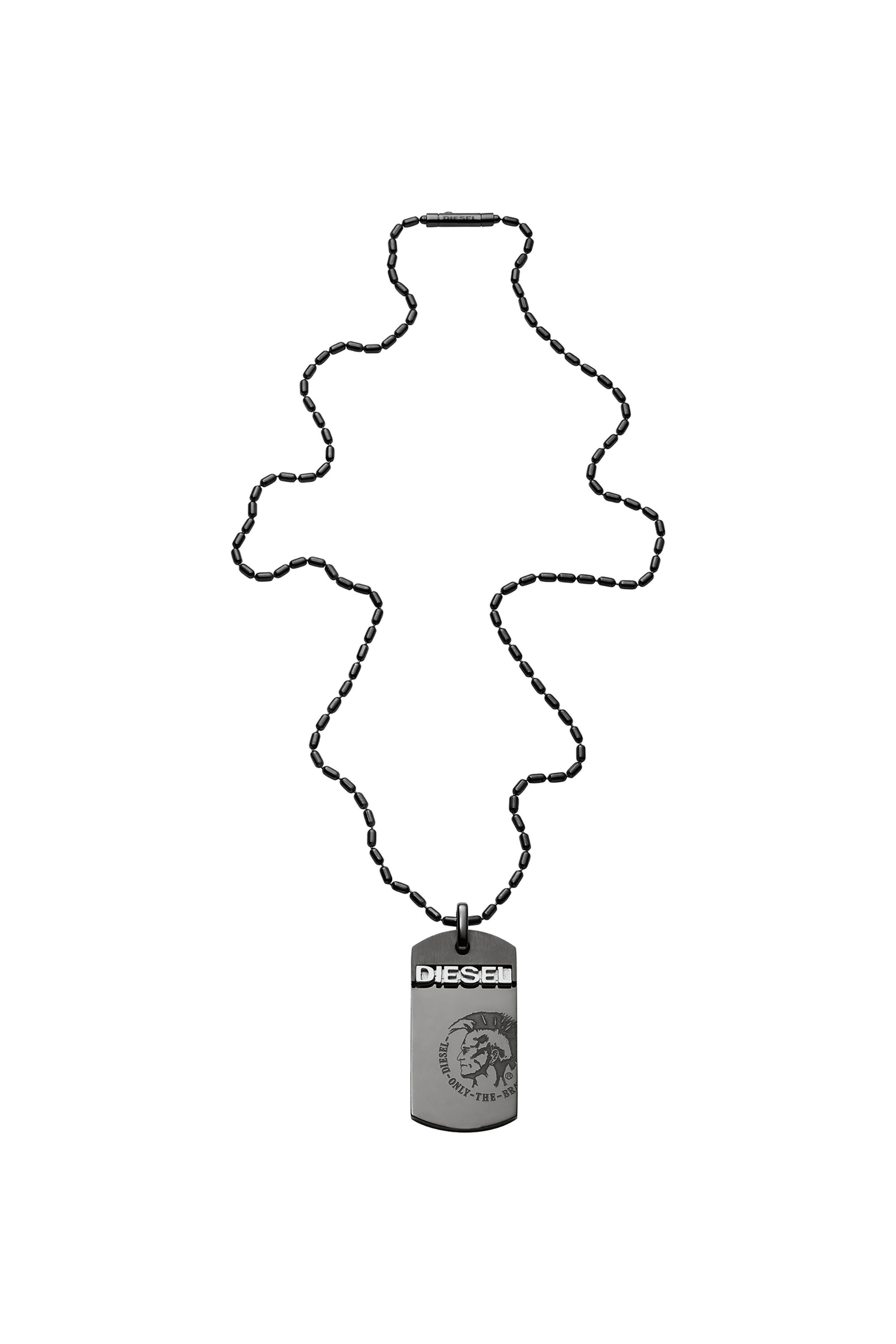 DX0004 Man: Stainless steel gunmetal dog tag necklace | Diesel