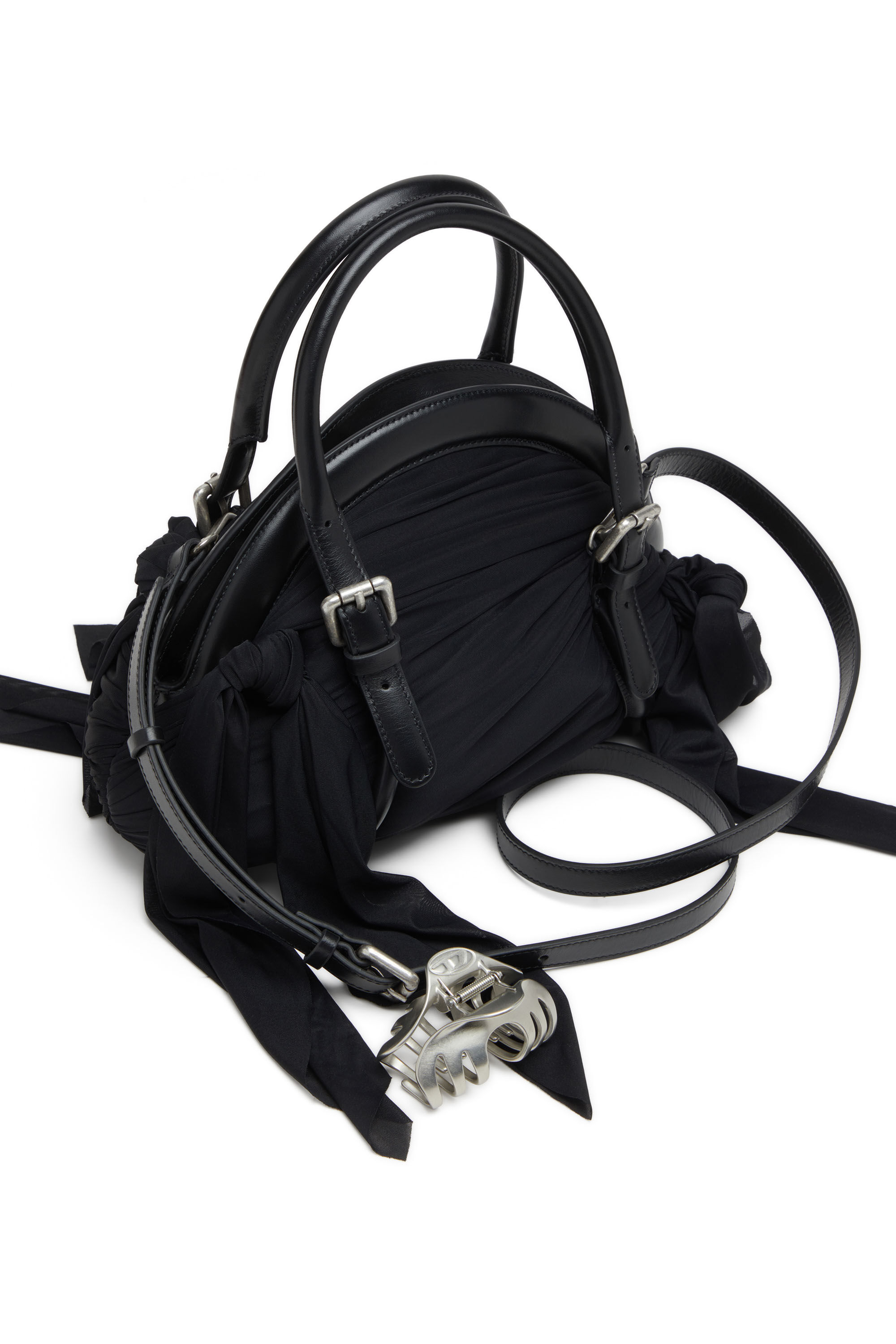 Diesel - TRASH-D TOP HANDLE, Woman's Bandana handbag in jersey and leather in null - 6