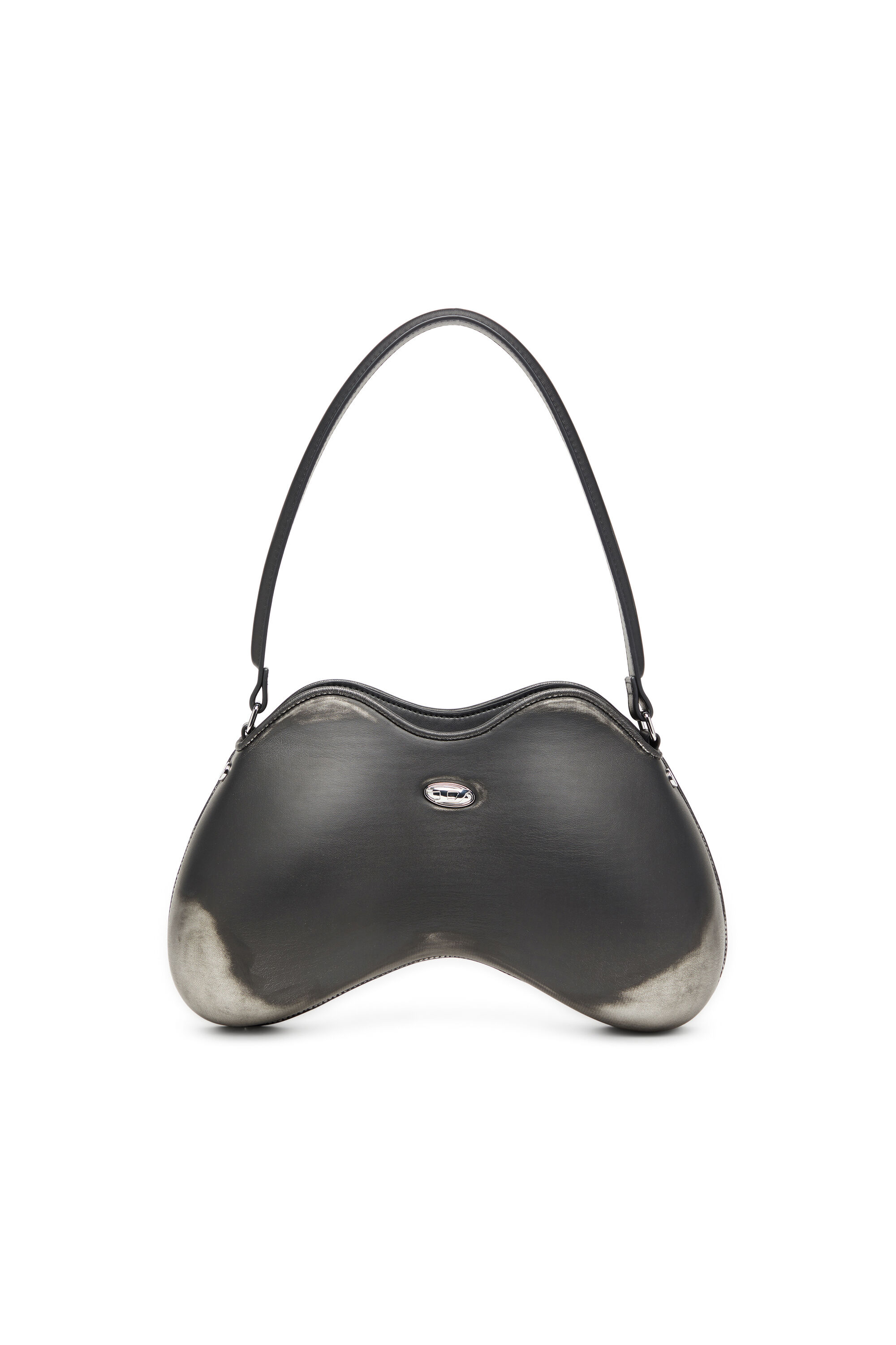 Diesel - DOUBLE-D SHOULDER, Double-D-Bolso de hombro rígido en PU cepillado Mujer in Negro - 1