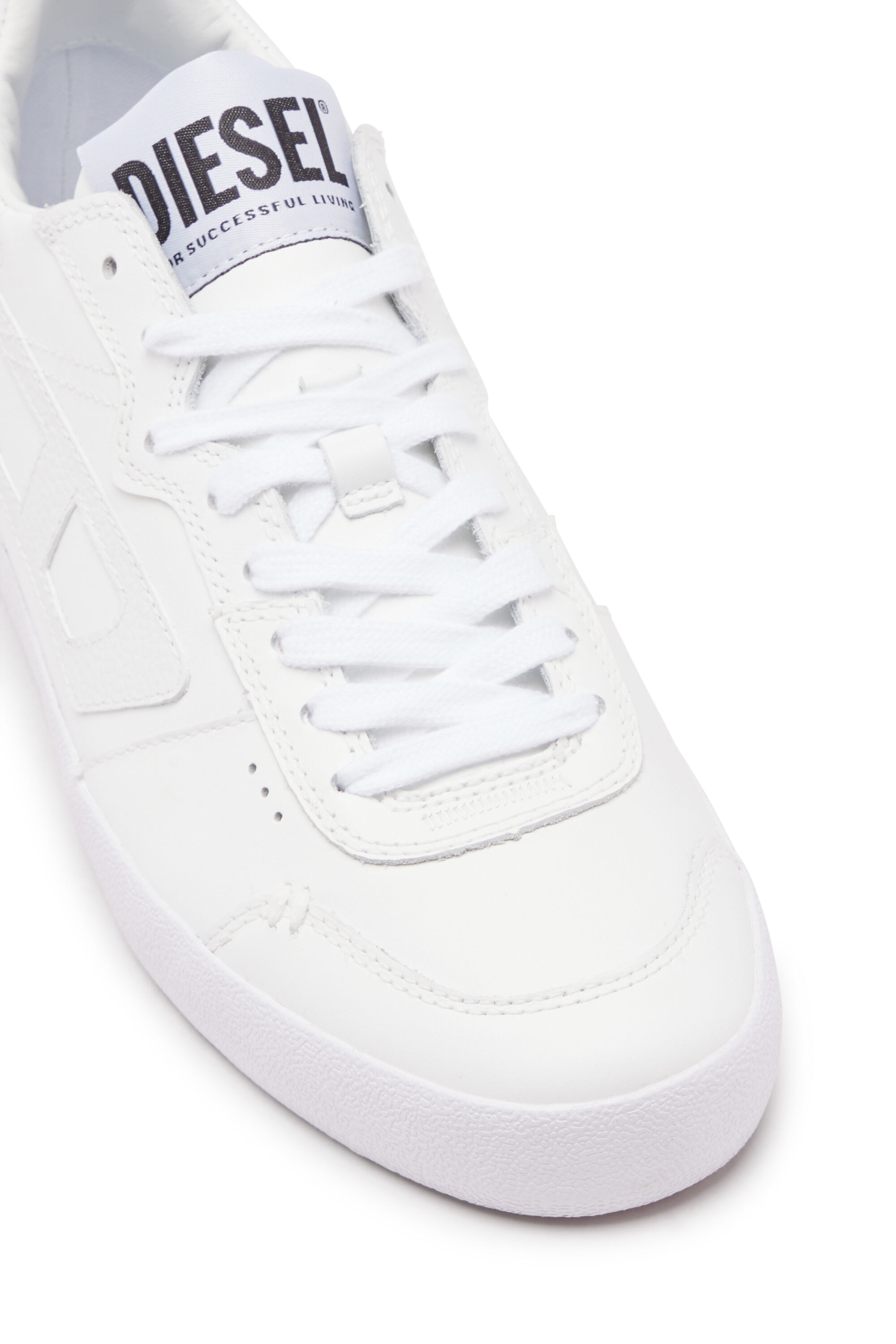 Diesel - S-LEROJI LOW, S-Leroji Low-Deportivas bajas de cuero con marca D Hombre in Blanco - 6