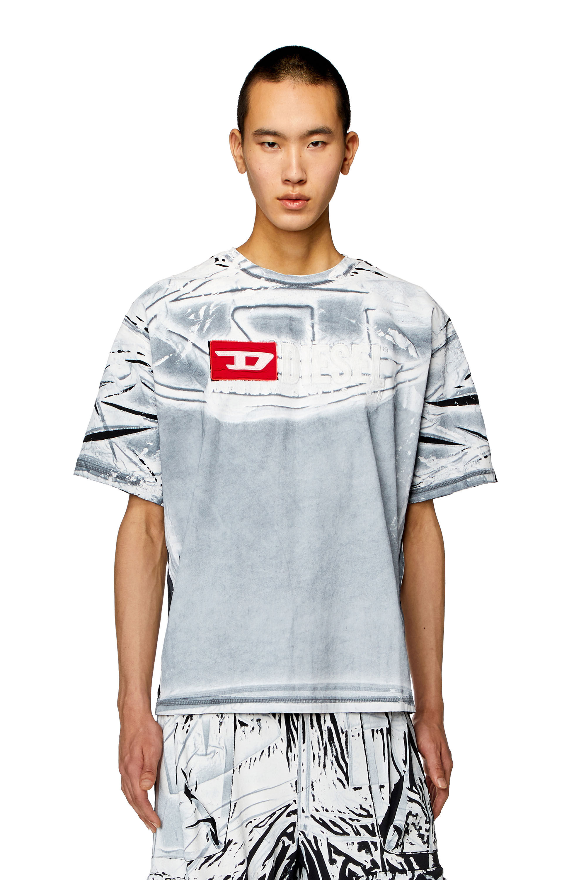 Men's graphic T-shirt with chalk-effect print | Diesel