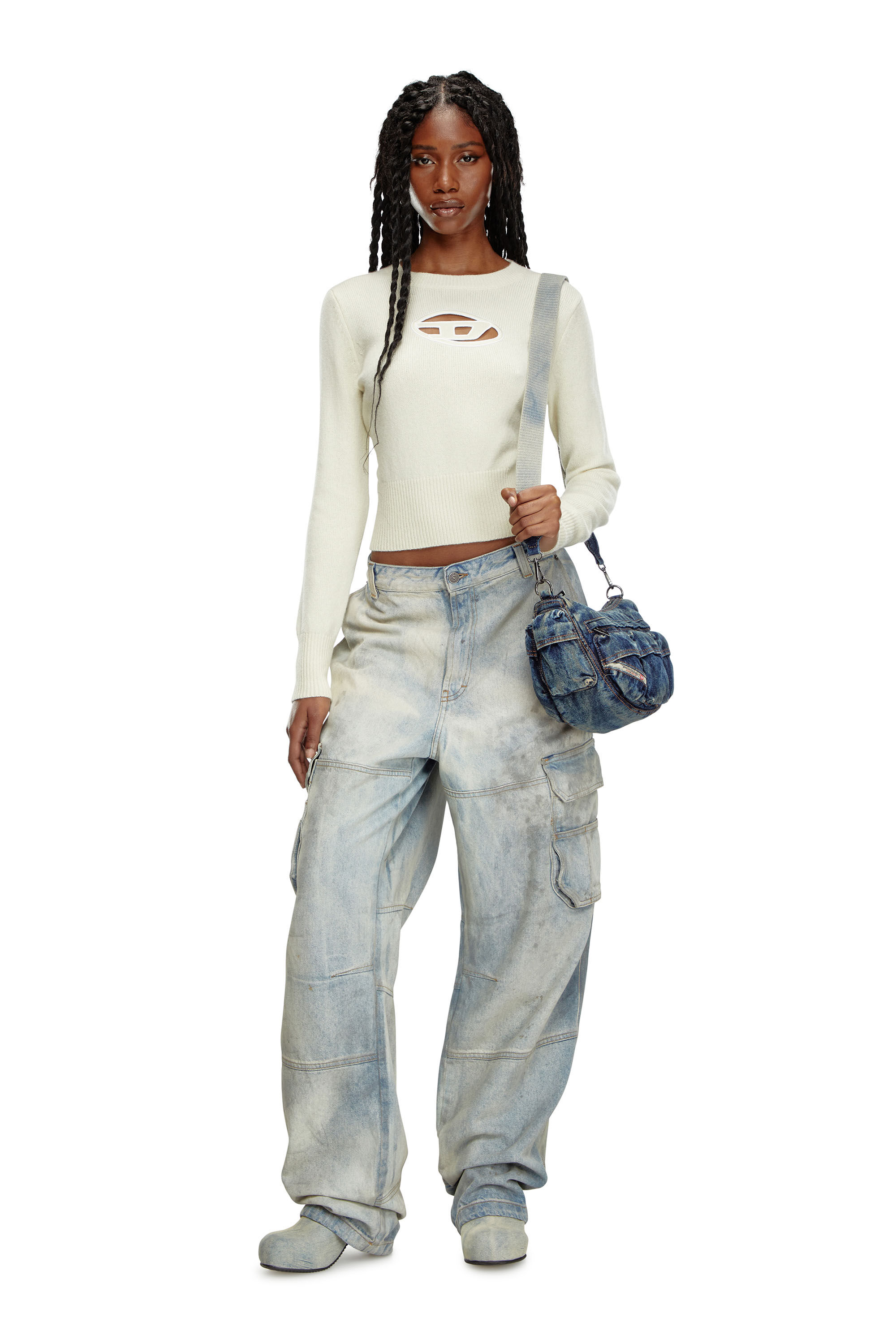 【DIESEL】(W) Diesel M-Arga Wool and Cashmere Top Green Fluo Women's Wool and cashmere top | Black | Diesel