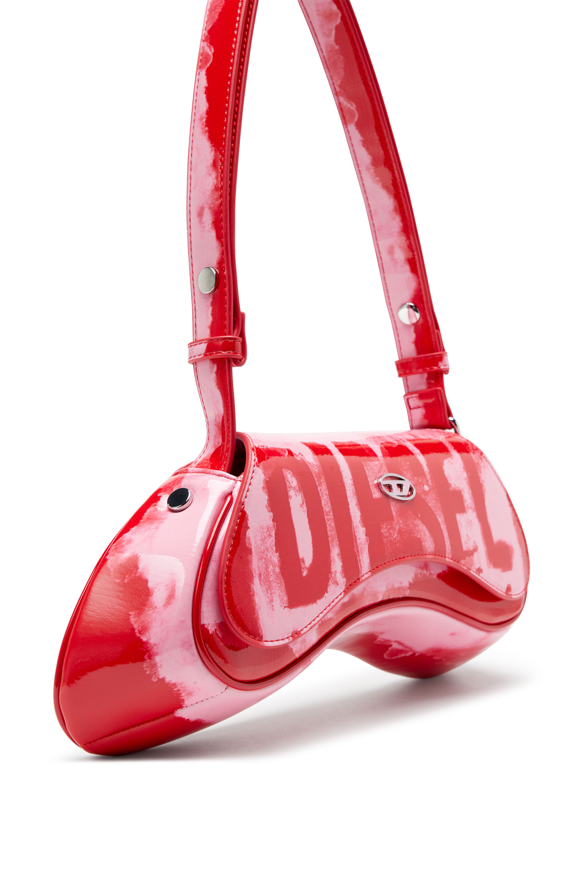 Women's Play-Shoulder bag in printed glossy PU | Multicolor