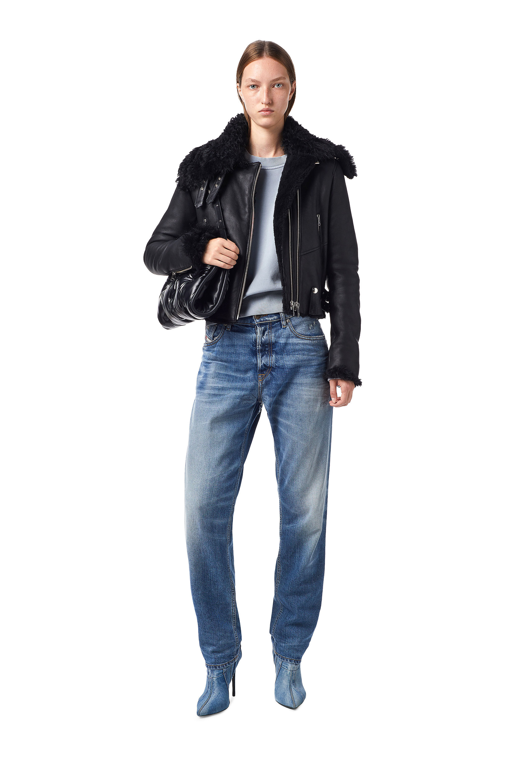 Diesel shearling leather top jacket