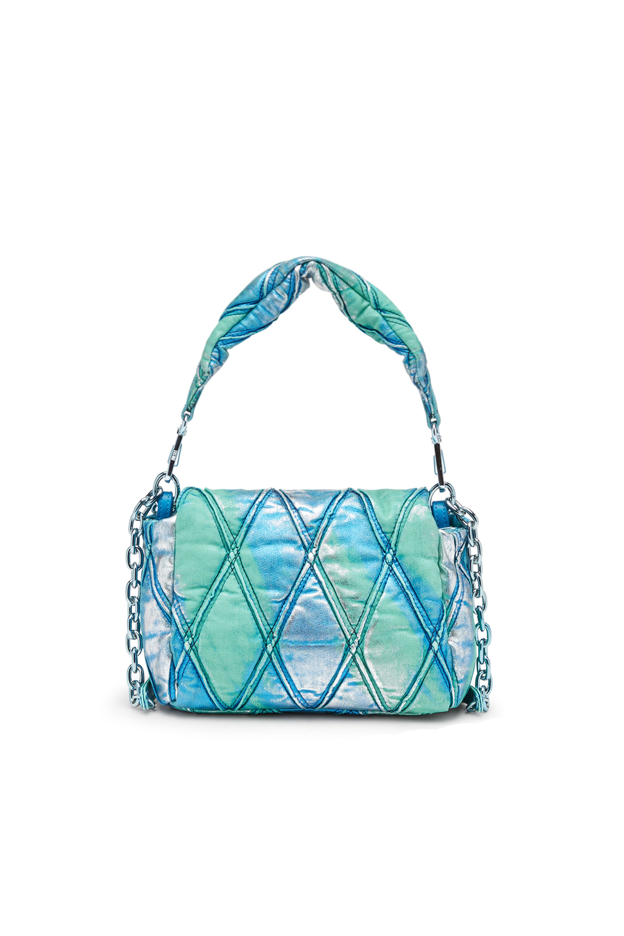 Diesel - CHARM-D SHOULDER S, Charm-D S-Bolso de mano pequeño de denim colorido acolchado Mujer in Azul marino - 3