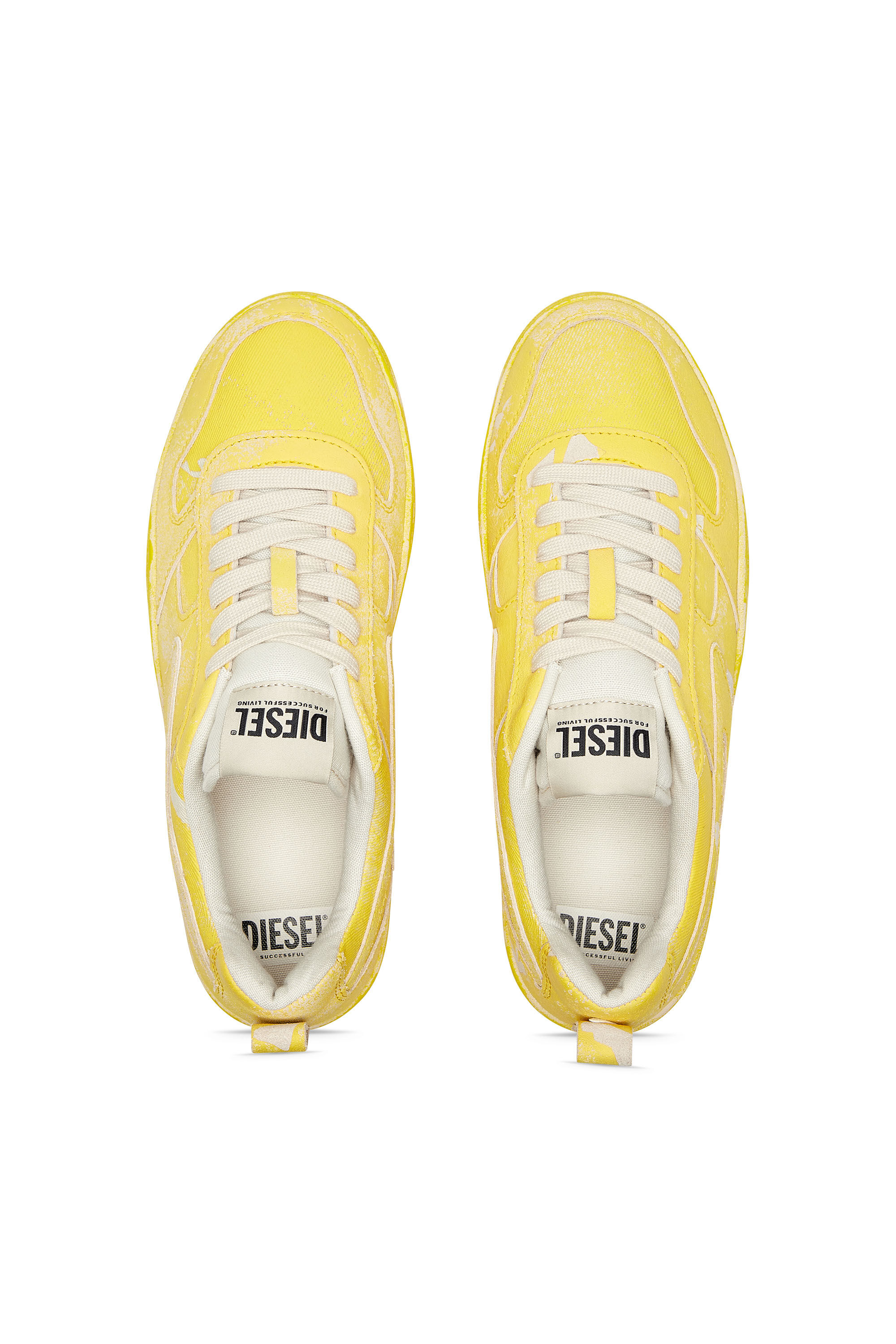 Men s S Ukiyo V2 Low Low top sneakers with peel off effect Yellow Diesel