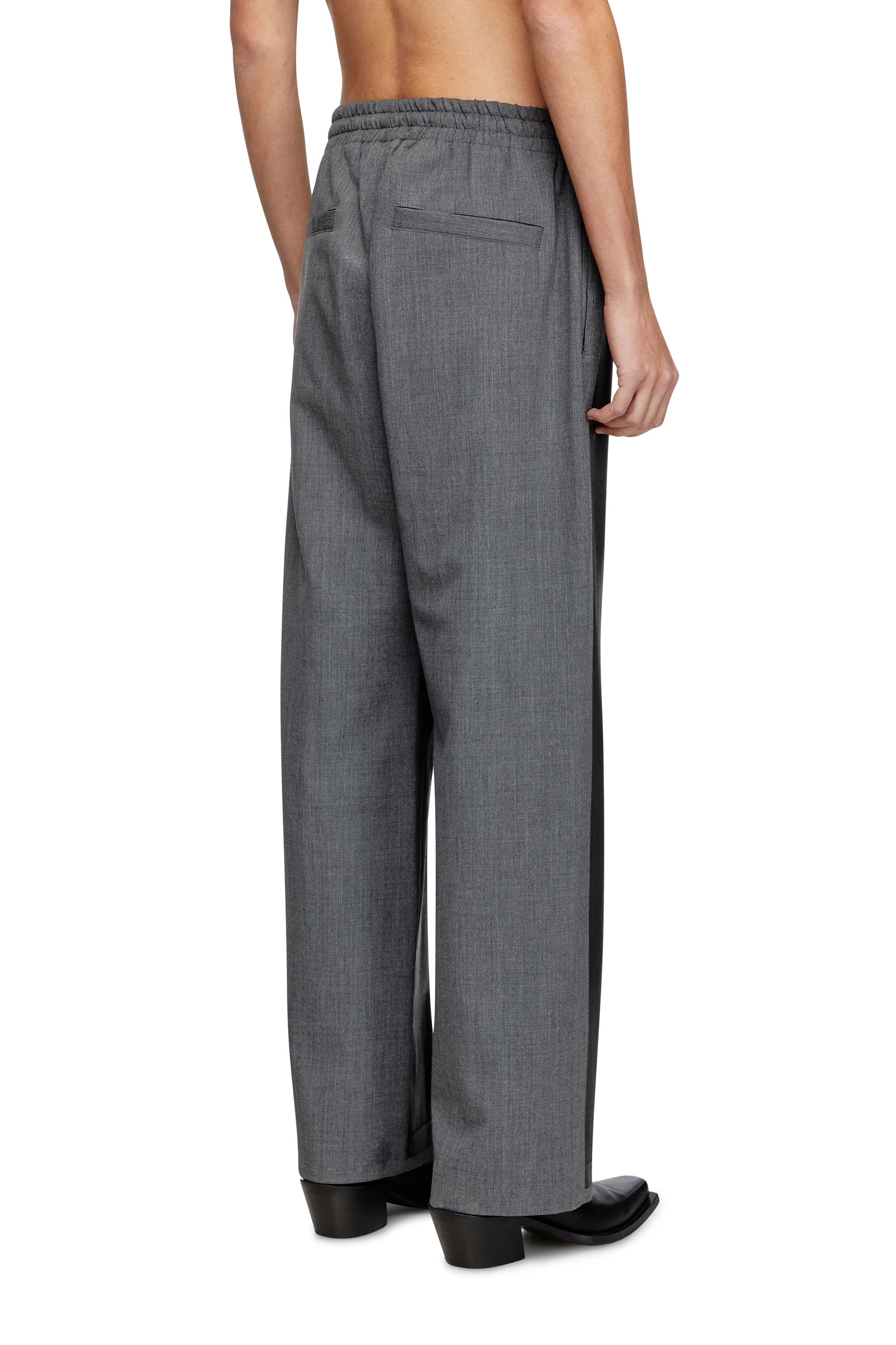 Women's Tailored track pants with coated front | Black | Diesel