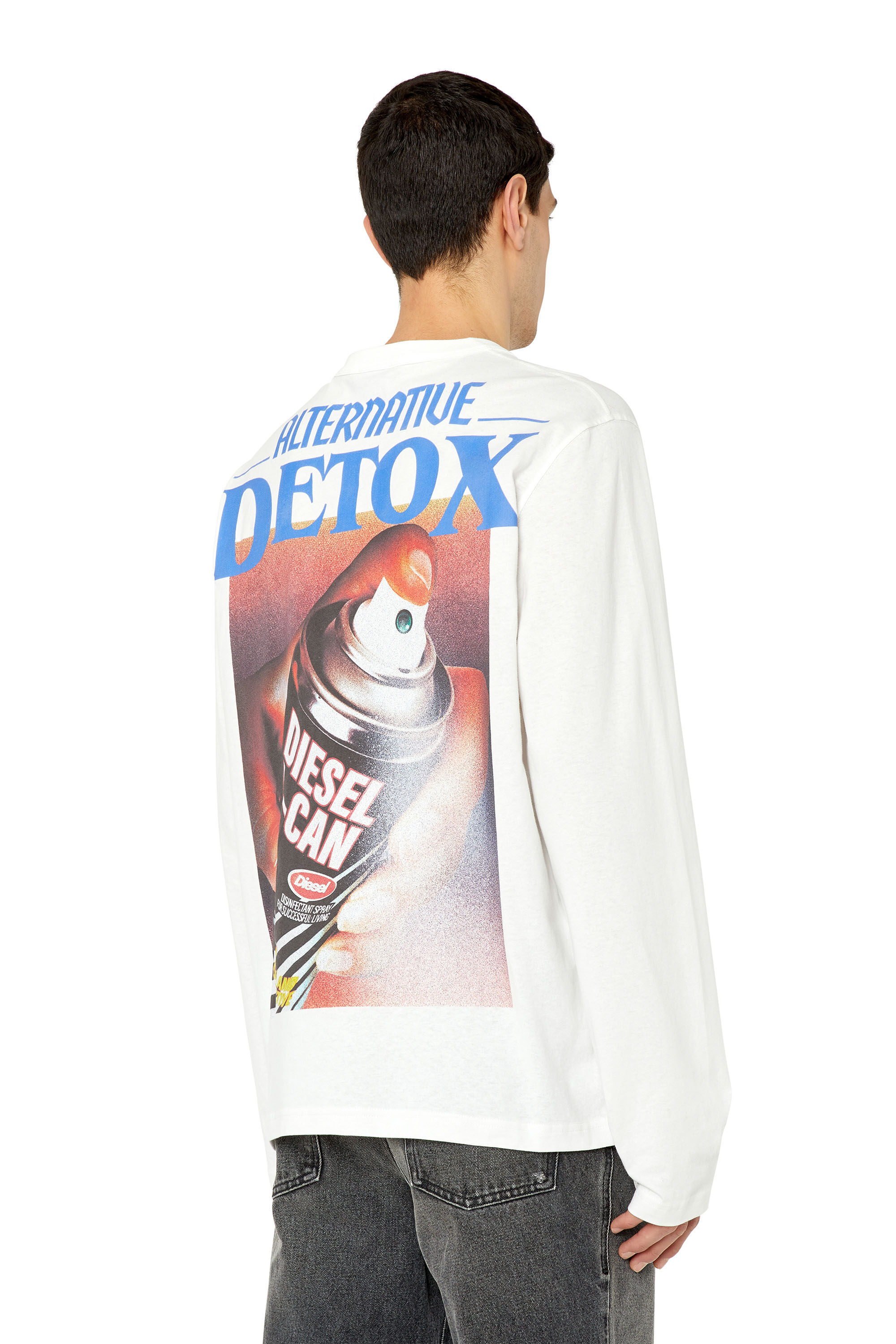 Diesel - T-CRANE-LS-G4, Camiseta de manga larga con estampados gráficos Hombre in Blanco - 5