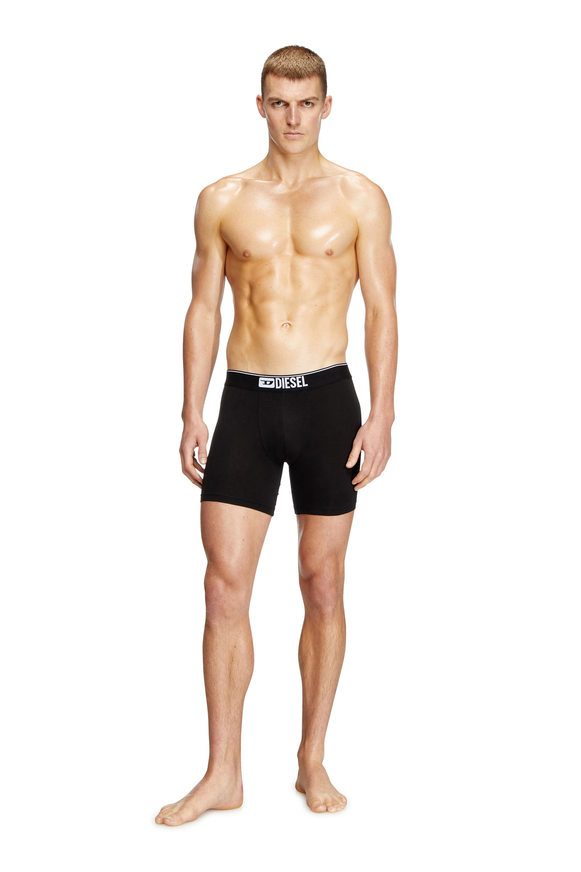 Diesel - MAX-3PACK, Man's Three-pack stretch cotton boxer briefs in Black - 1
