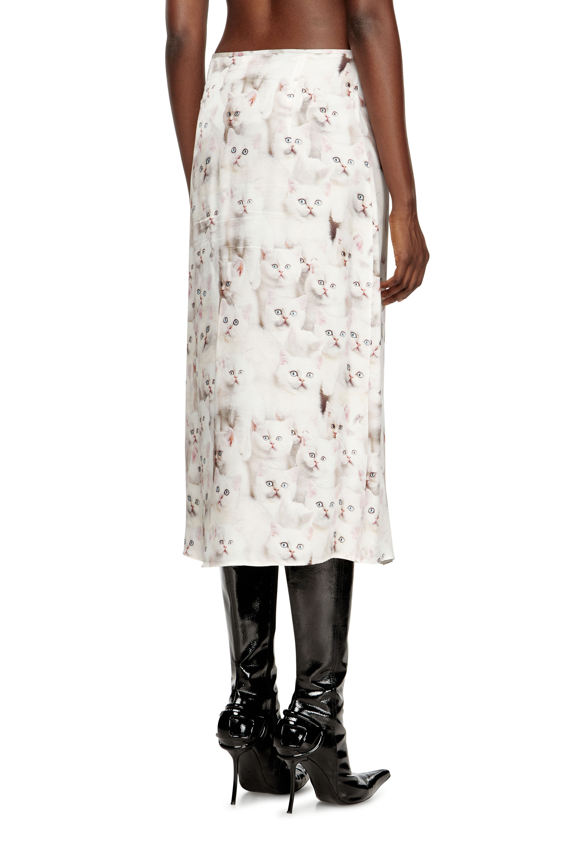 Diesel - O-RCHID-R1, Falda midi de viscosa con estampado integral Mujer in ToBeDefined - 4