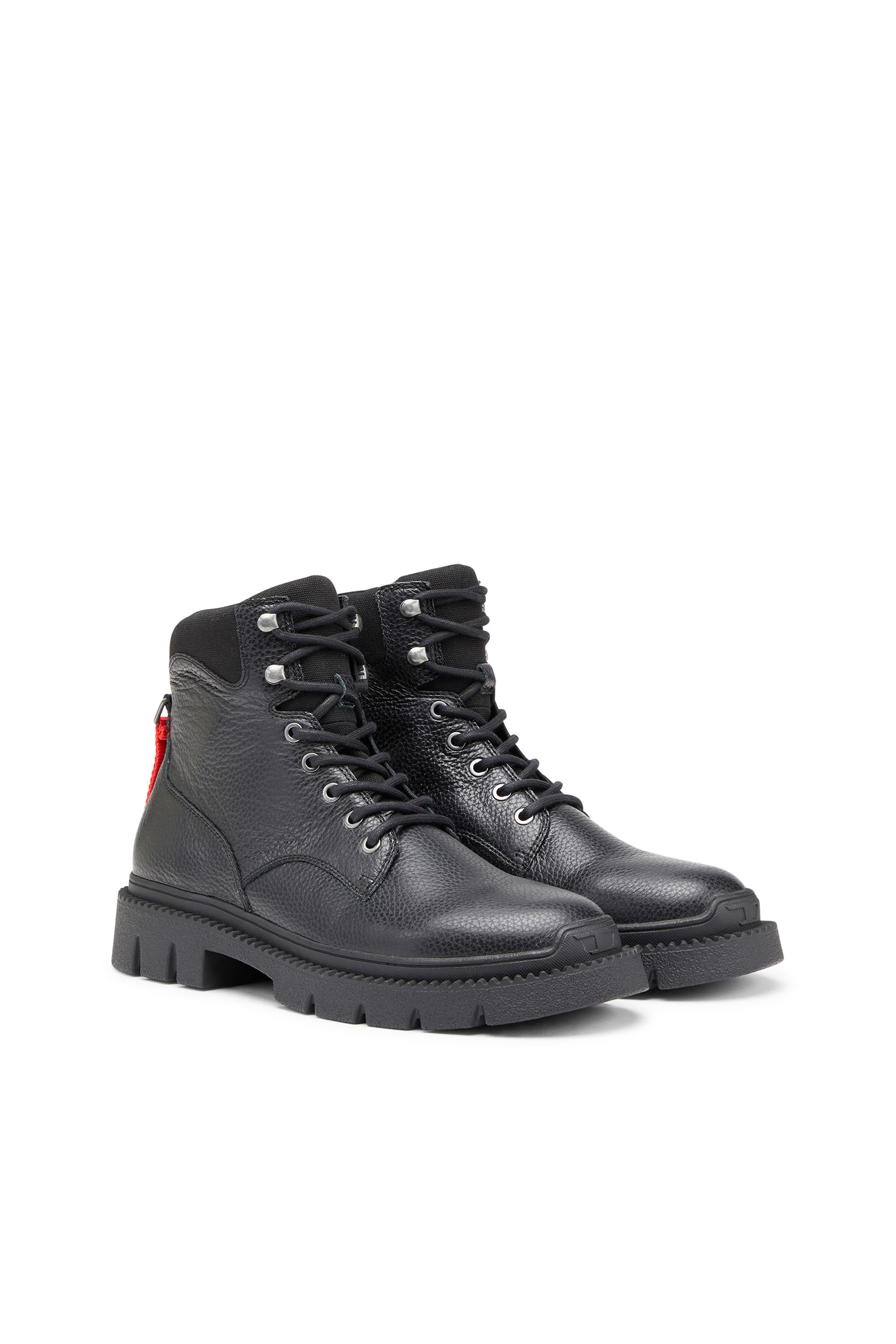 Diesel - D-TROIT BT, D-Troit BT - Botines con cordones con etiqueta de cinta de Diesel Hombre in Negro - 2