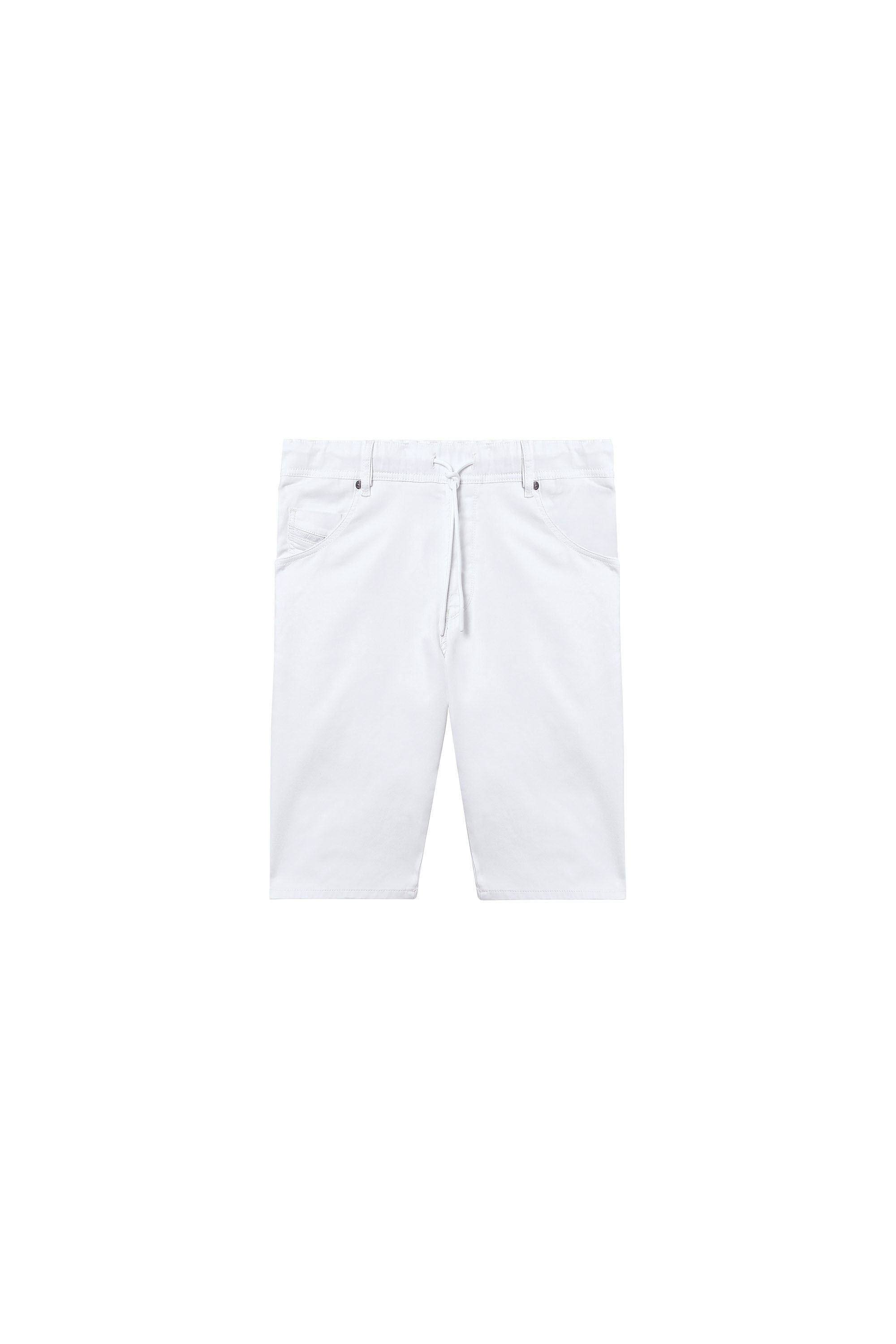 Diesel - D-KROOSHORT JOGGJEANS, Man's Slim shorts in solid-colour JoggJeans® in White - 4