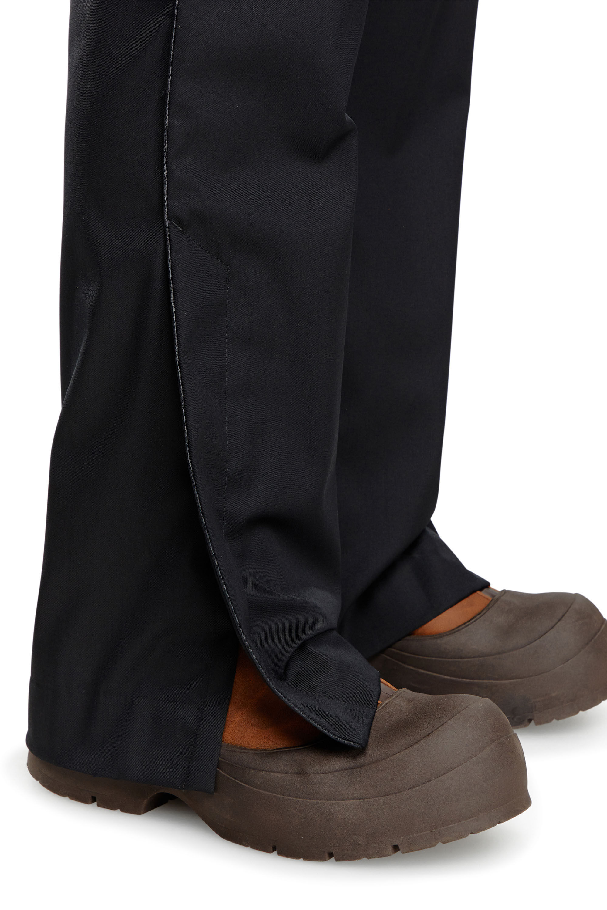 Men's Wool-nylon pants with side slits | Black | Diesel