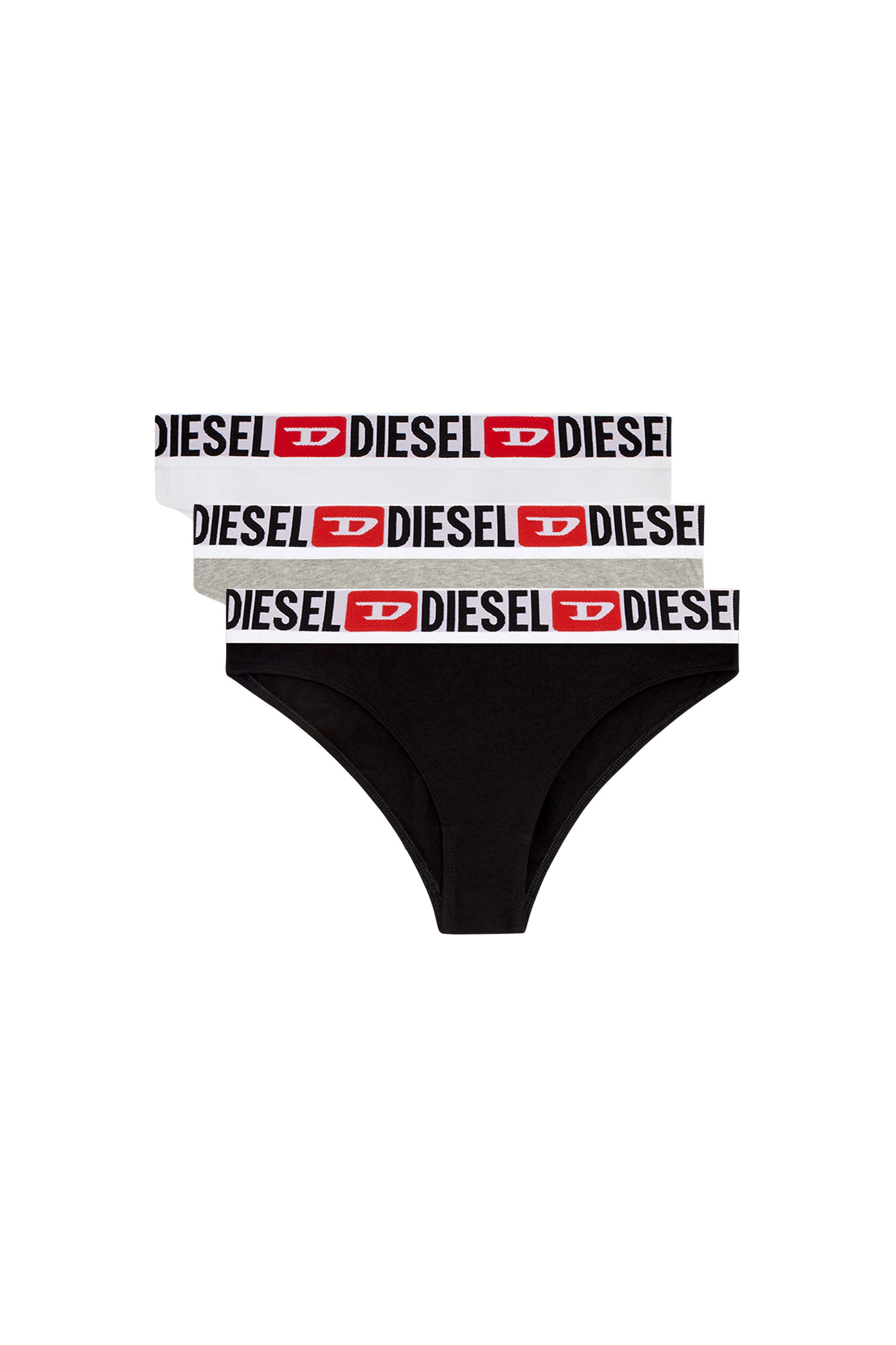 Women's Three-pack briefs with logo waist | Multicolor | Diesel