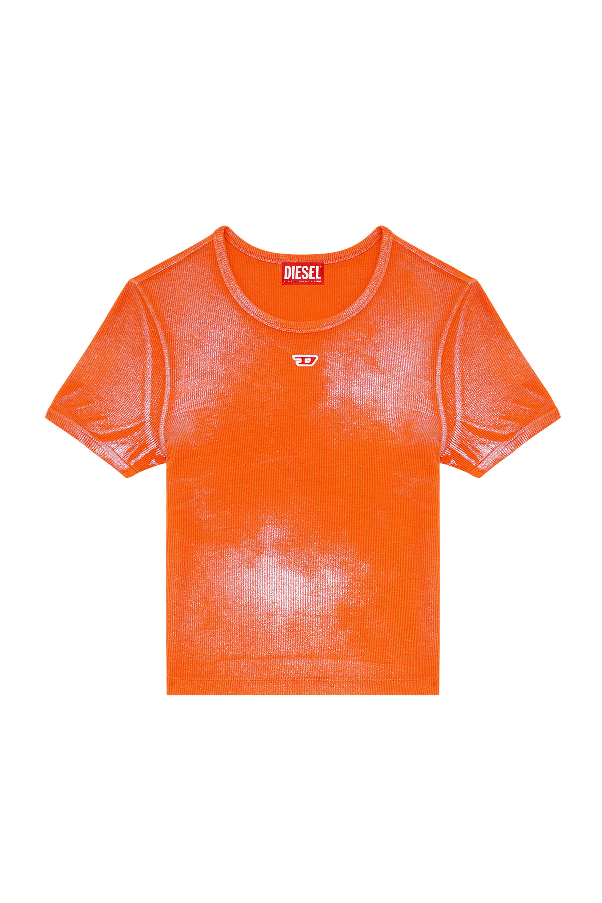Tシャツ・カットソー DIESEL Women Tops A12160 0EPAG 36LA Orange Women's Faded metallic T-shirt | Orange | Diesel
