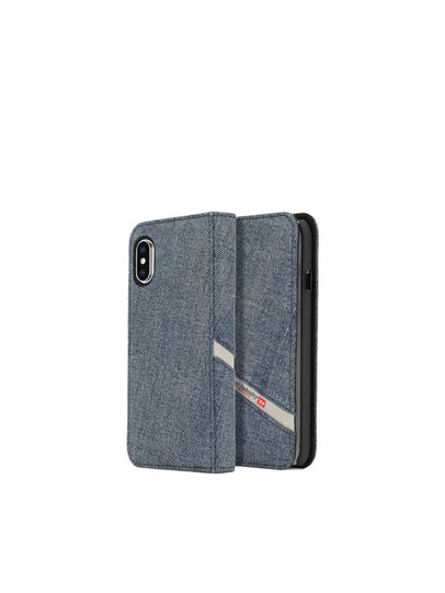 DENIM IPHONE X FOLIO, Blue Jeans Diesel - DENIM IPHONE X FOLIO, Blue Jeans - Flip covers - Image 1