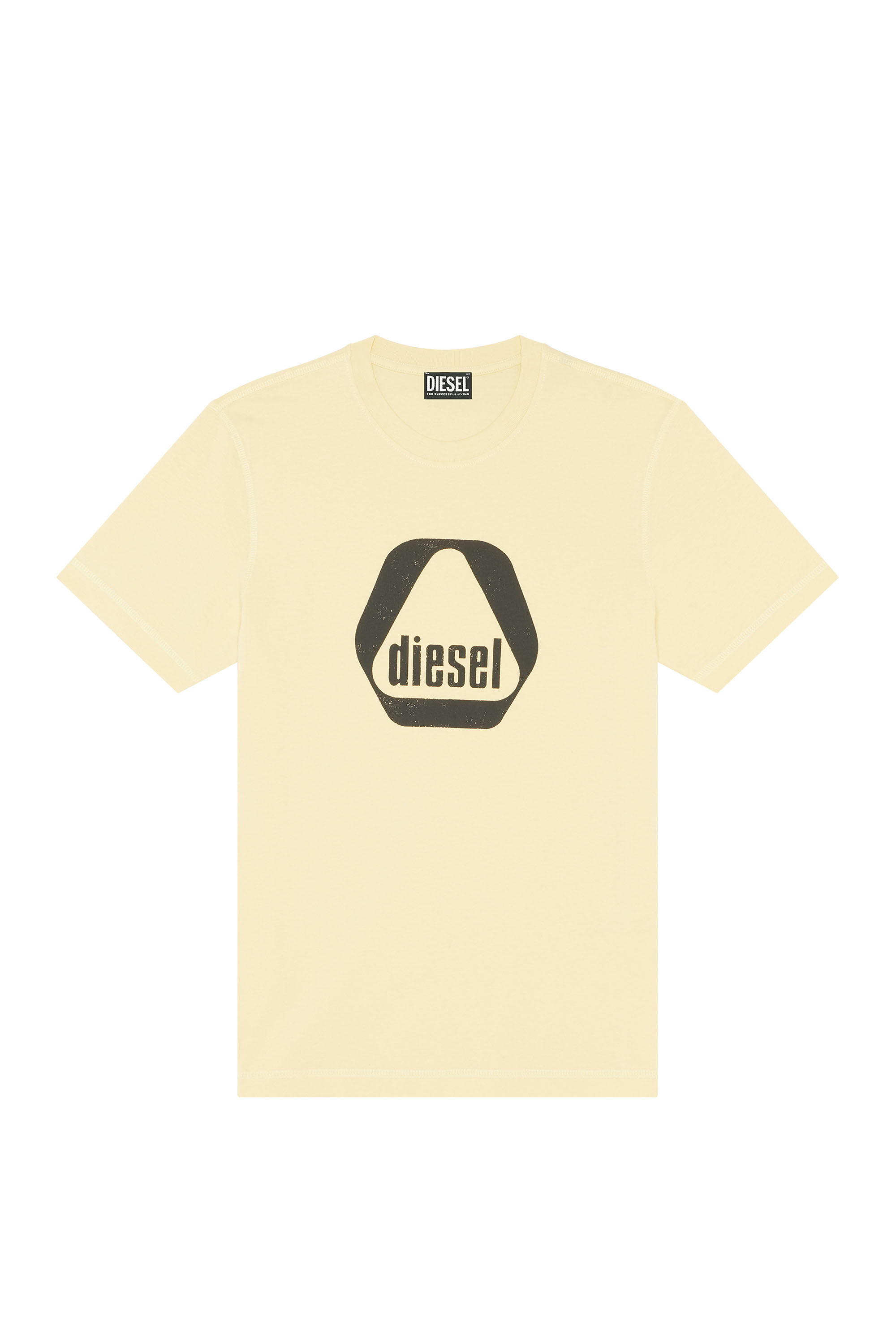Diesel - T-DIEGOR-G10, Man's T-shirt with utility logo print in Beige - 2