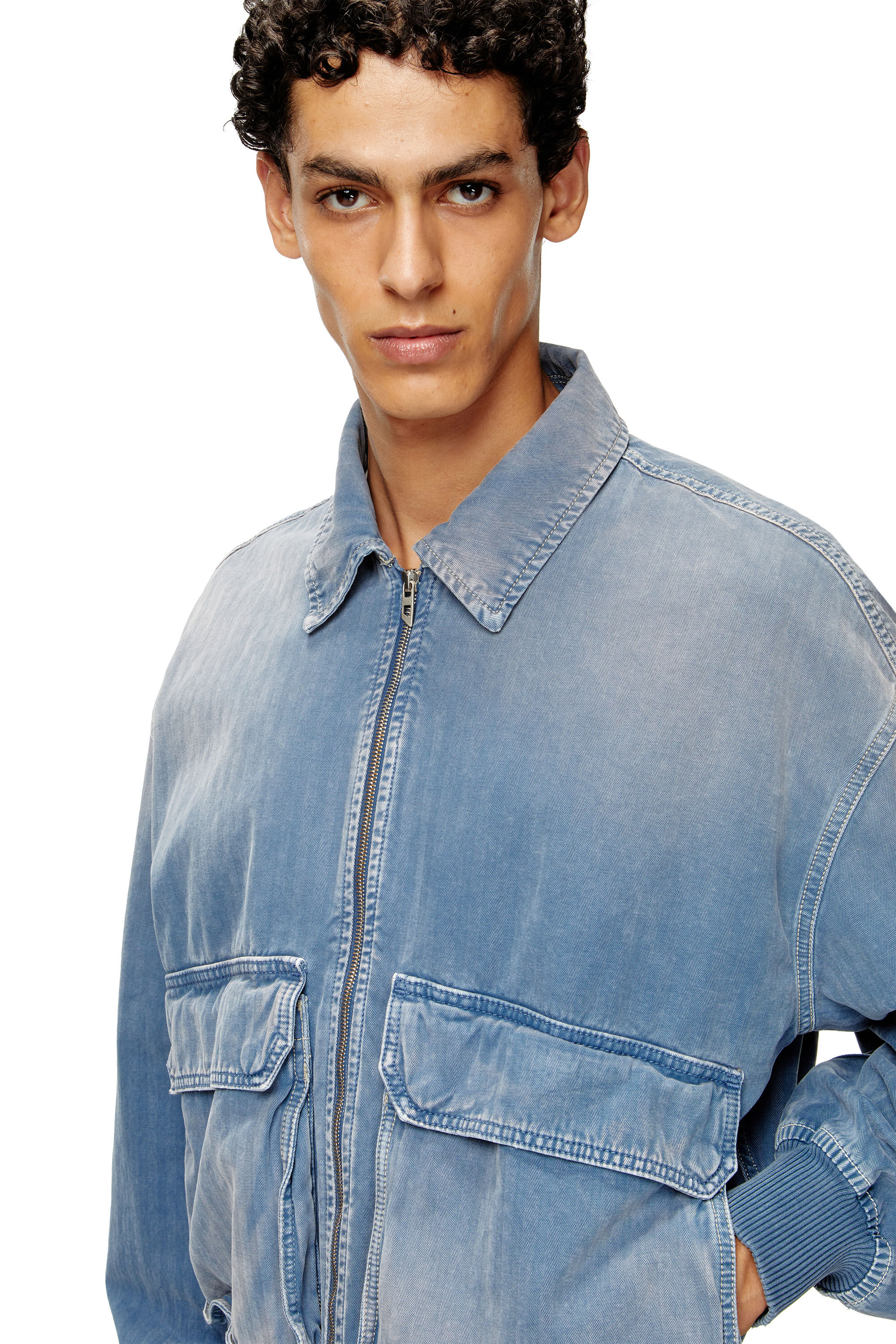 Diesel - D-KURZ, Chaqueta en denim de espiga coloreada Unisex in Azul marino - 4
