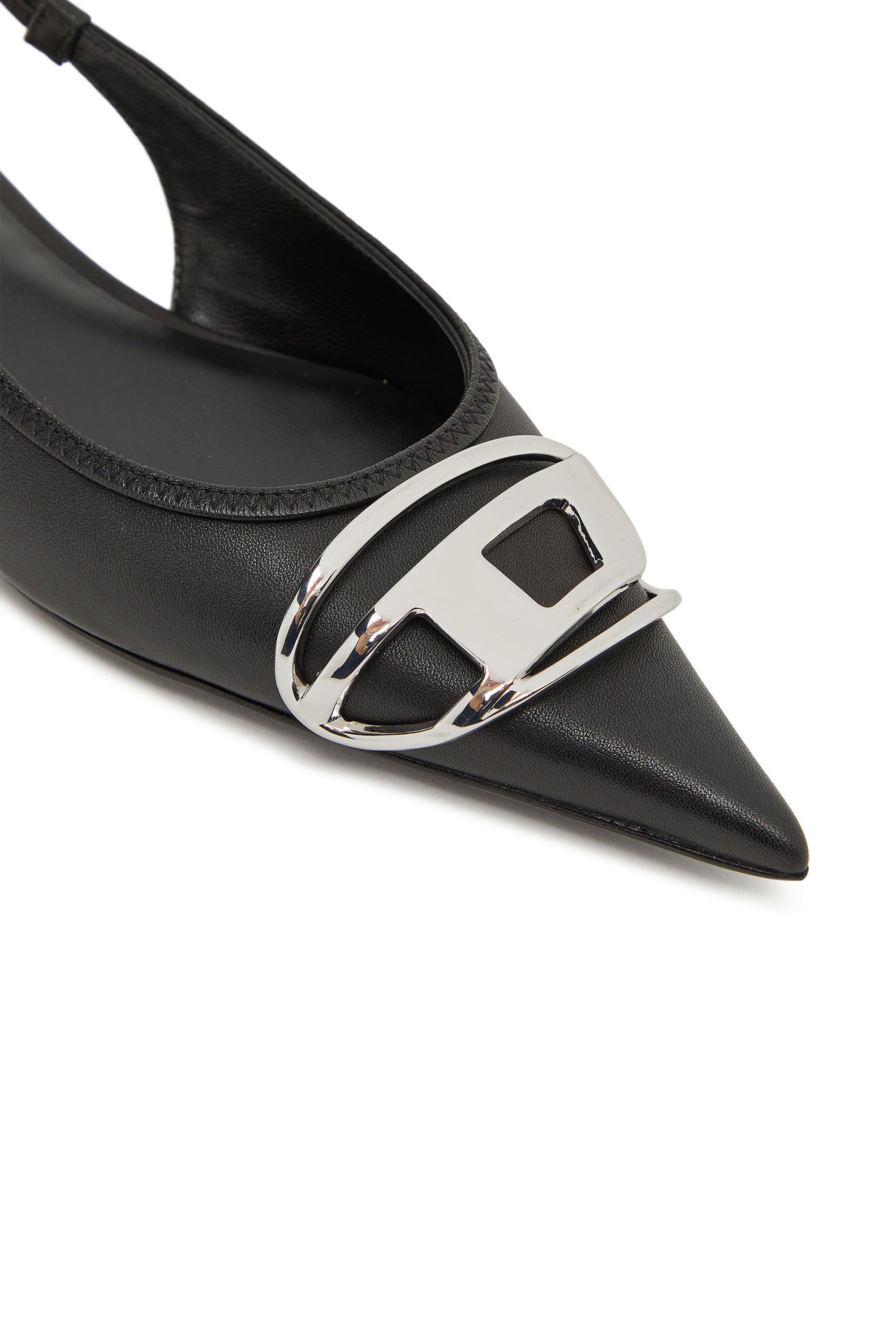 Diesel - D-VENUS SB BAL, Zapatos planos sin talón en cuero napa Mujer in Negro - 5