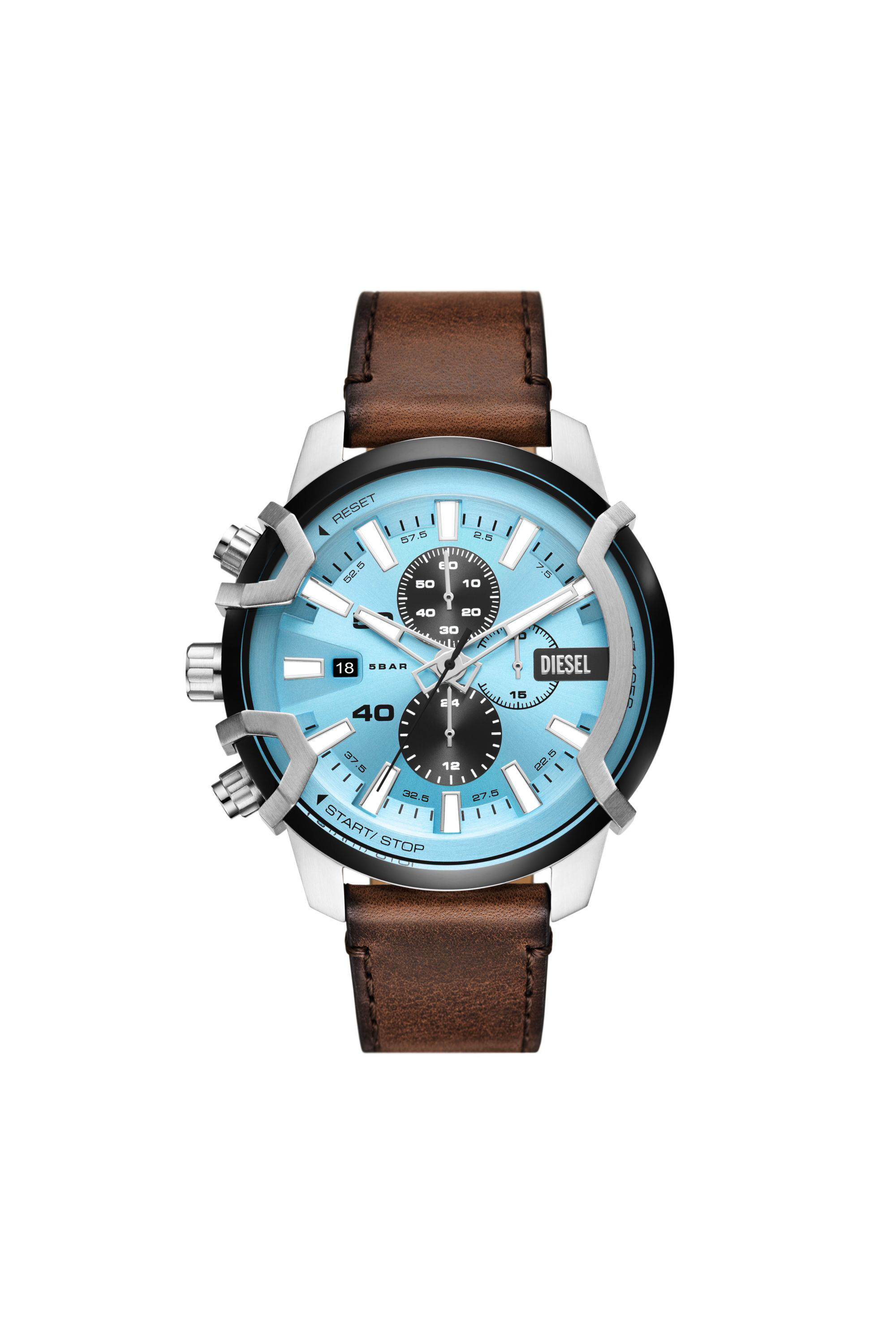Diesel - DZ4656, Hombre Reloj Griffed de cuero marrón con cronógrafo in Marrón - Image 1