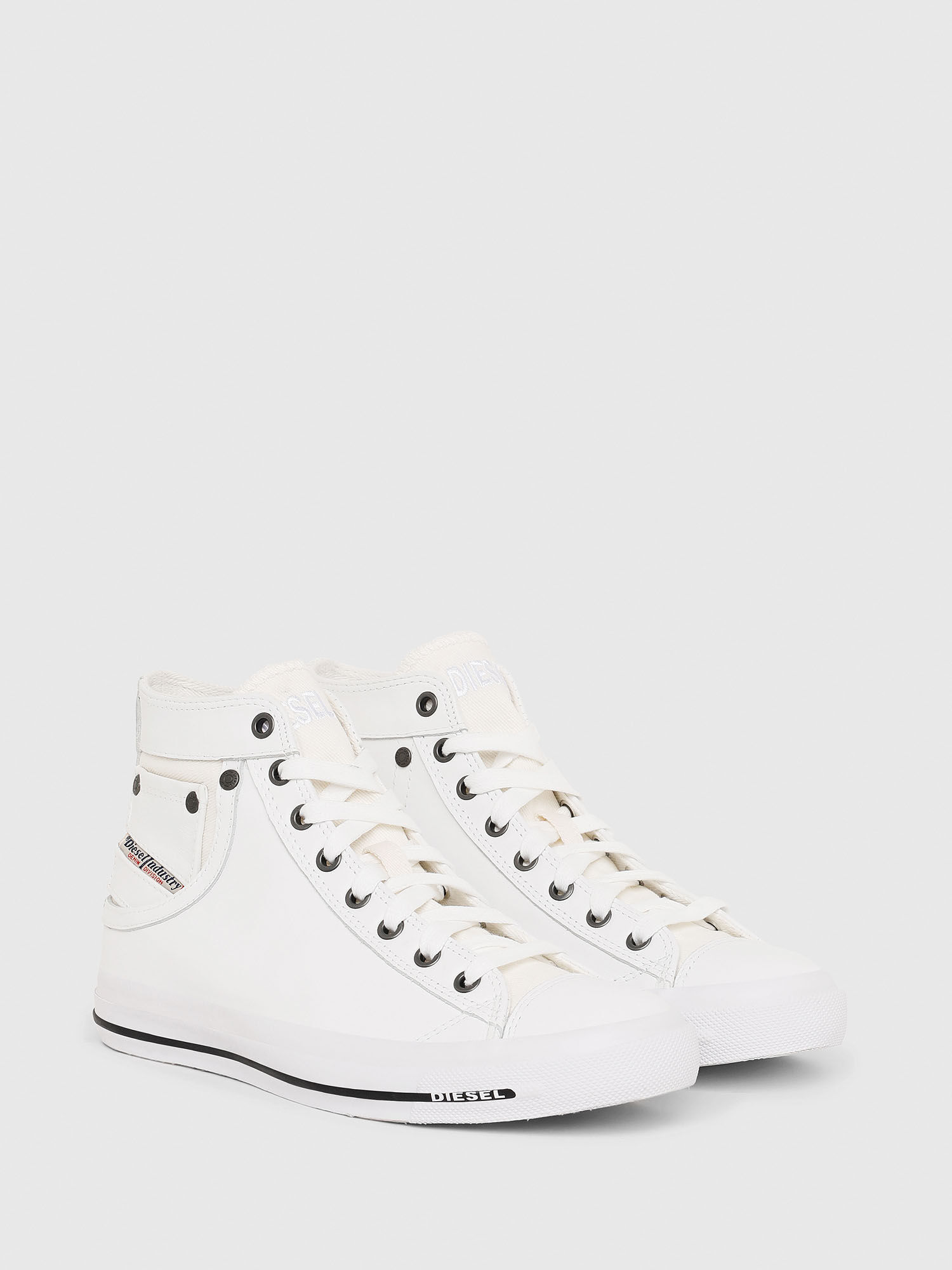 EXPOSURE IV W Women High top sneakers in leather and canvas Diesel