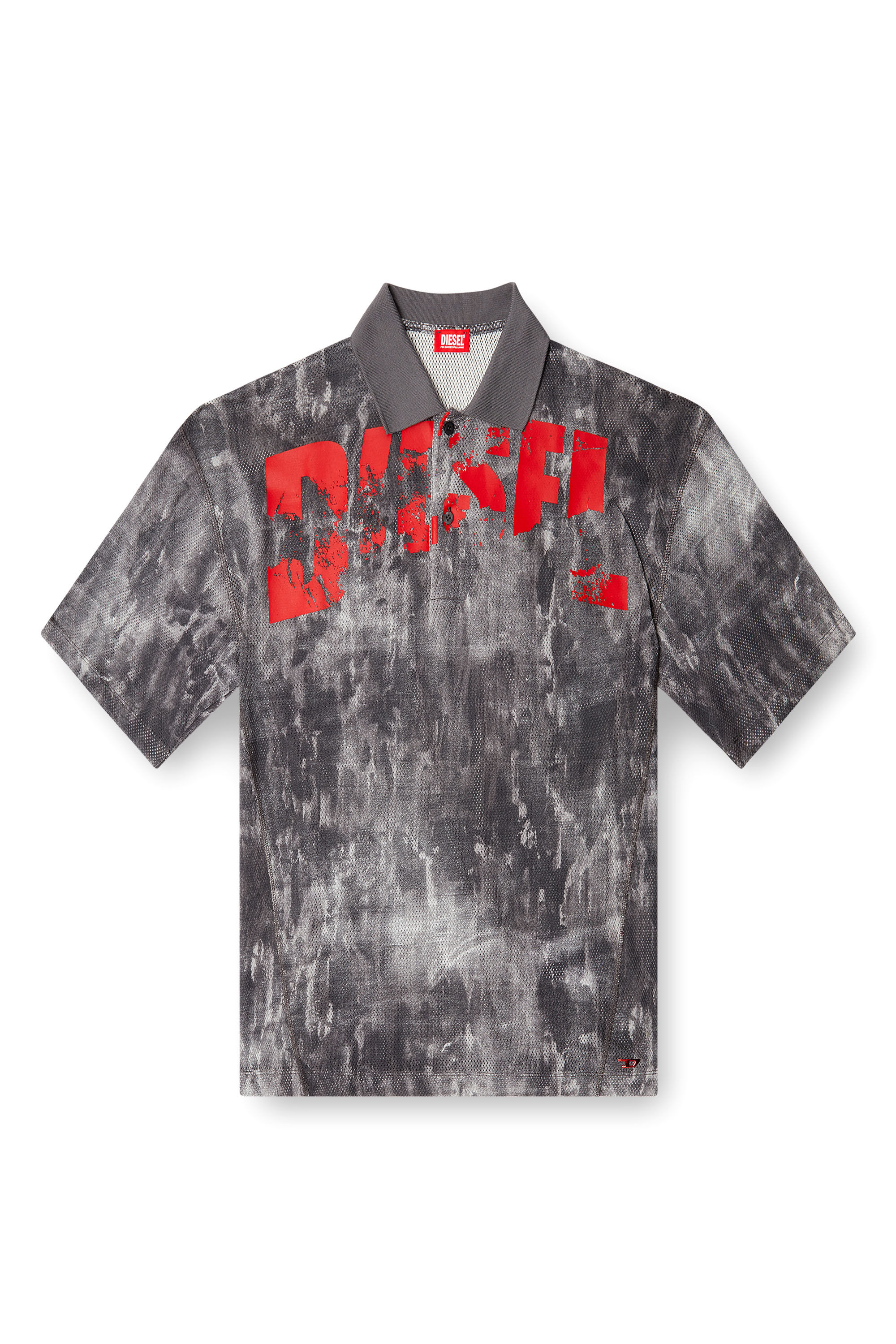 Diesel - TIMOTHEE-D-POP, Camiseta polo de playa de malla estampada Hombre in Multicolor - 1